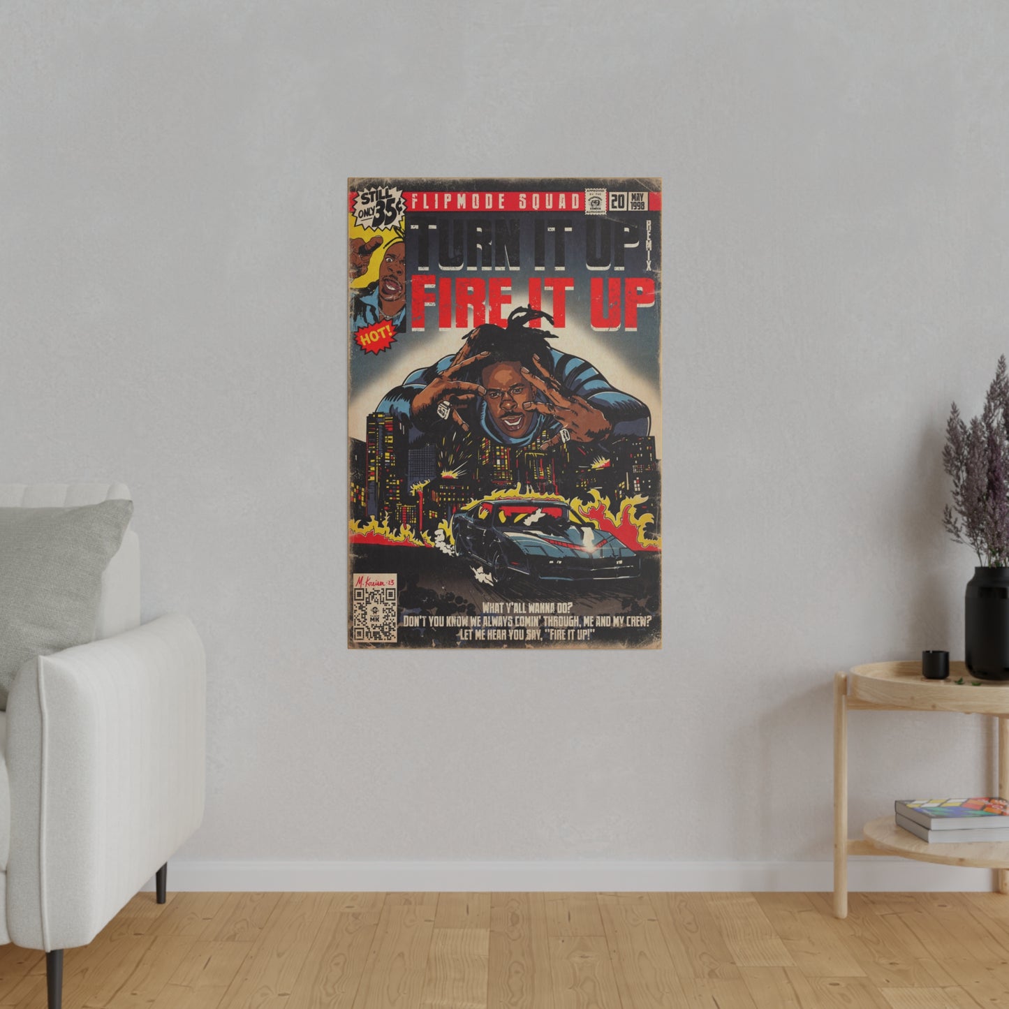 Busta Rhymes - Turn It Up/Fire It Up - Matte Canvas, Stretched, 0.75"