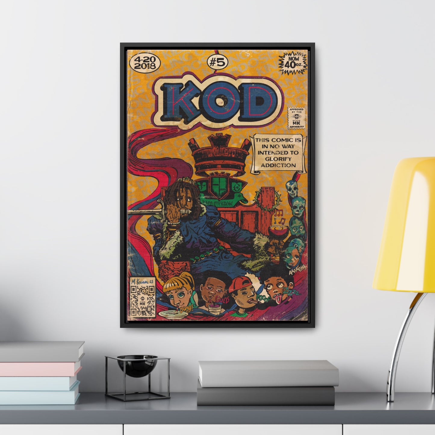 J.Cole - KOD - Gallery Canvas Wraps, Vertical Frame