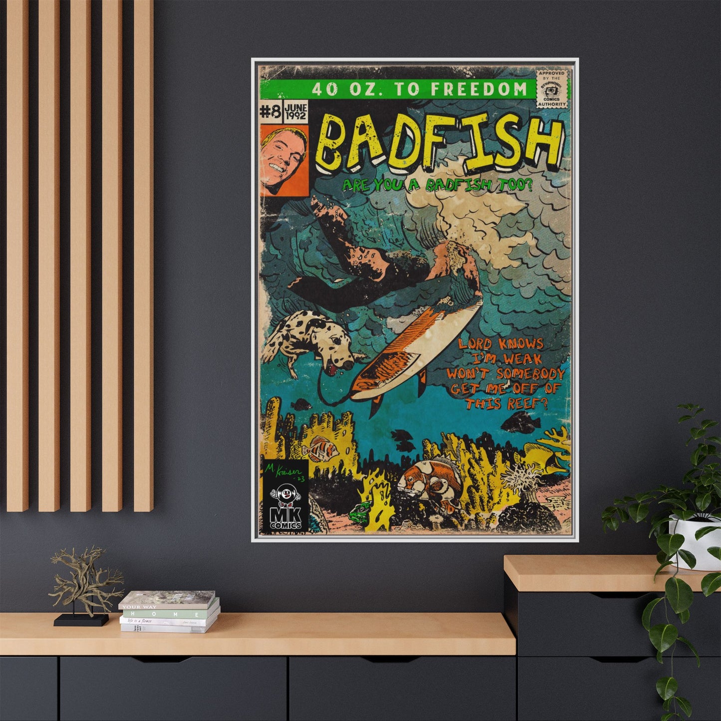 Badfish - Matte Canvas, Framed (Multi-color)