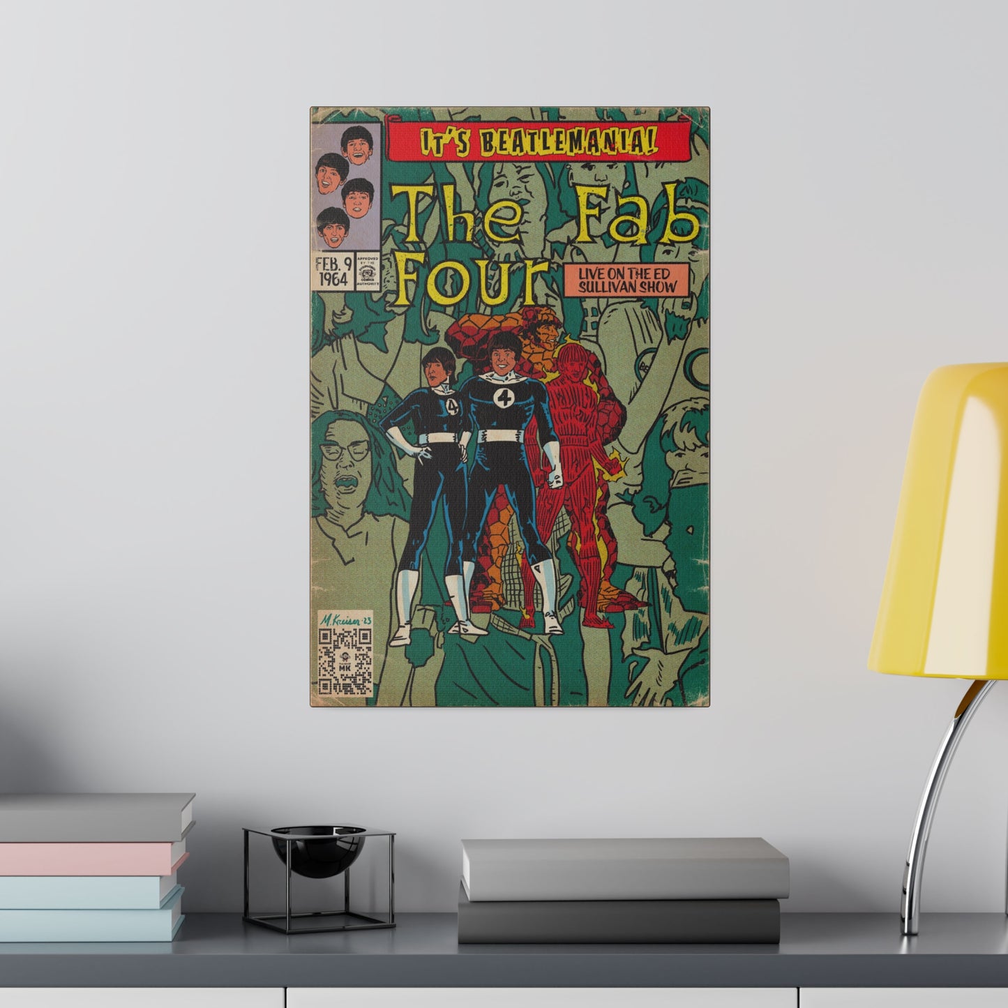 The Beatles - Beatlemania - Matte Canvas, Stretched, 0.75"