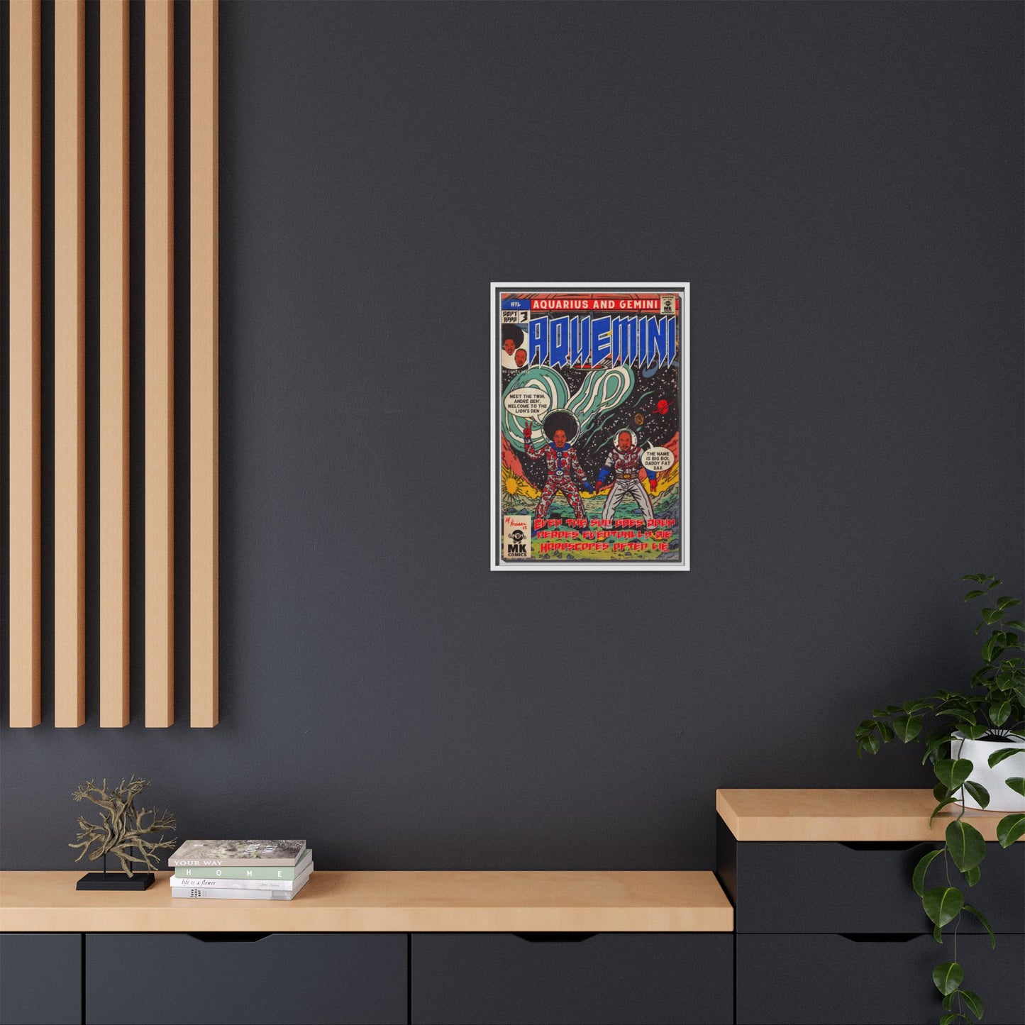 Aquemini - Comic Book Art - Matte Canvas, Framed (Multi-color)
