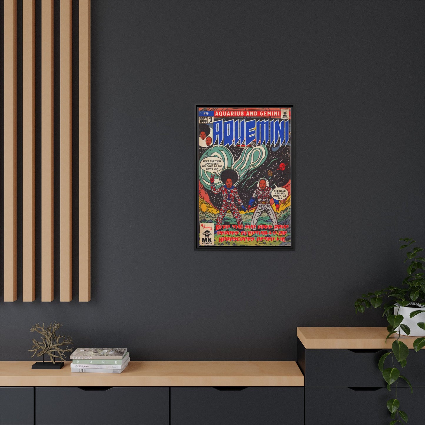 Aquemini - Comic Book Art - Matte Canvas, Framed (Multi-color)