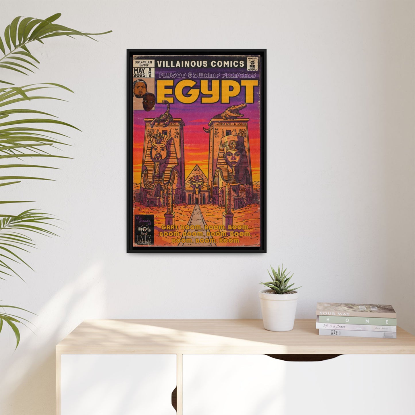 Egypt Remix - Matte Canvas, Framed (Multi-color)
