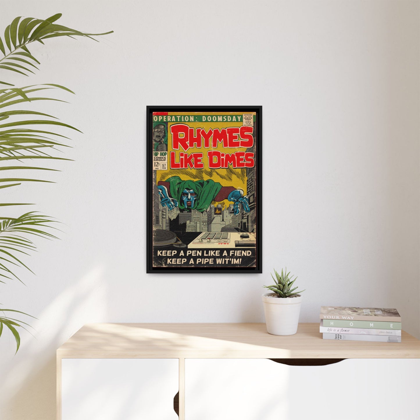MF DOOM - Rhymes Like Dimes - Gallery Canvas Wraps, Vertical Frame