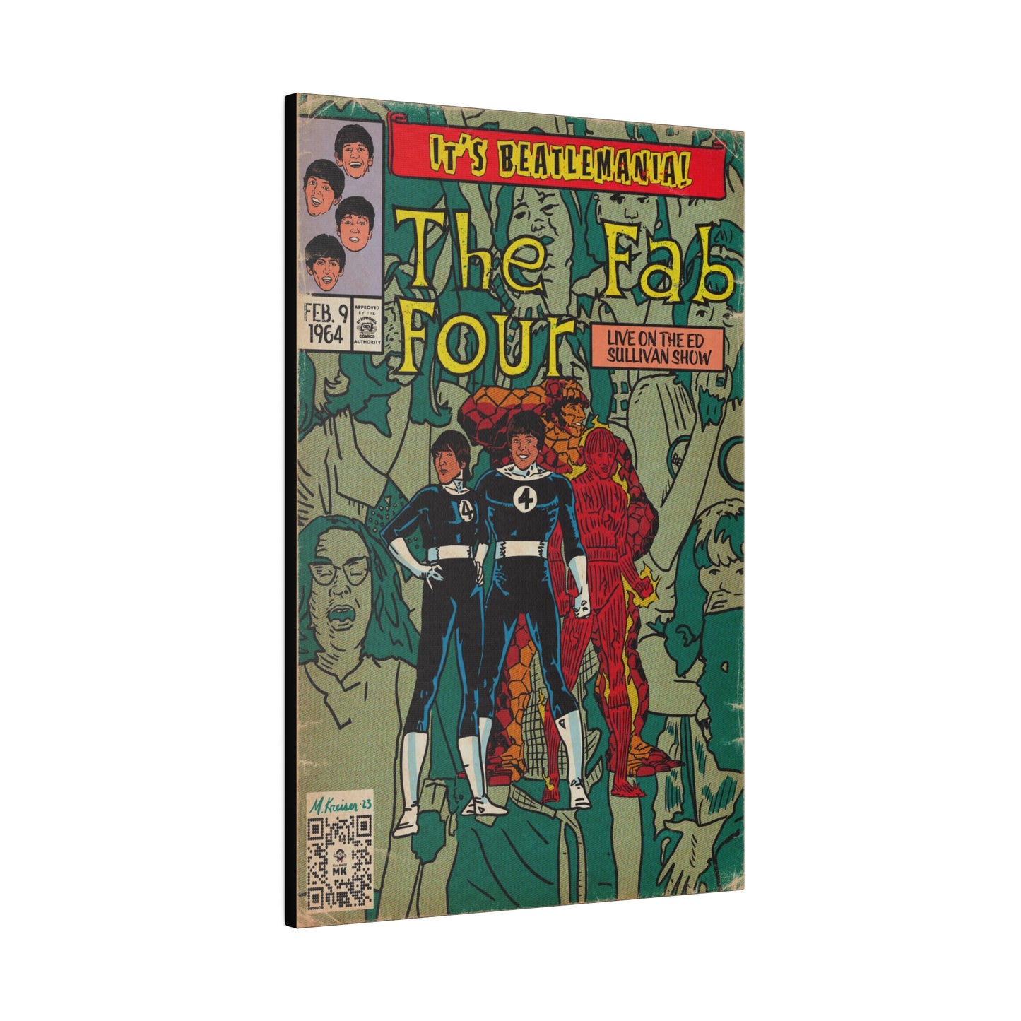 The Beatles - Beatlemania - Matte Canvas, Stretched, 0.75"