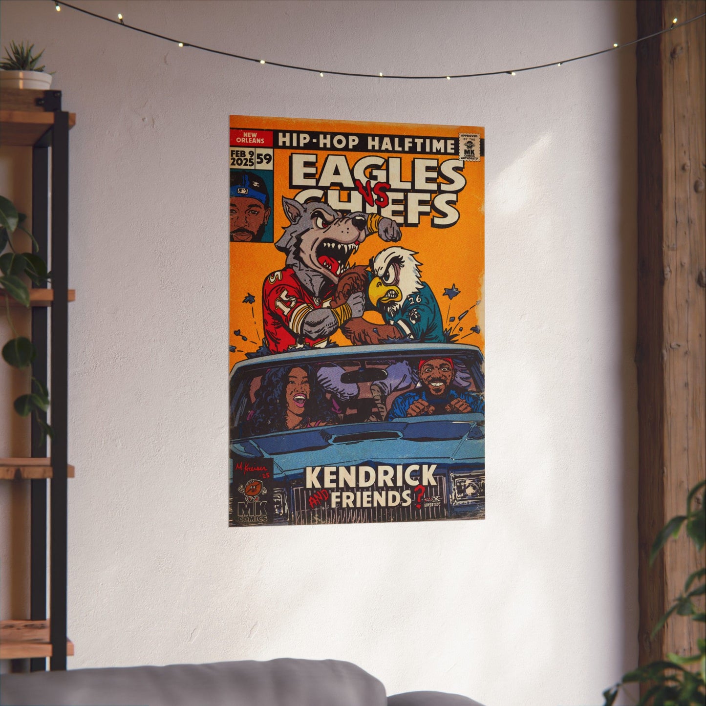 Kendrick & SZA - 2025 Halftime - Eagles vs Chiefs - Matte Vertical Posters