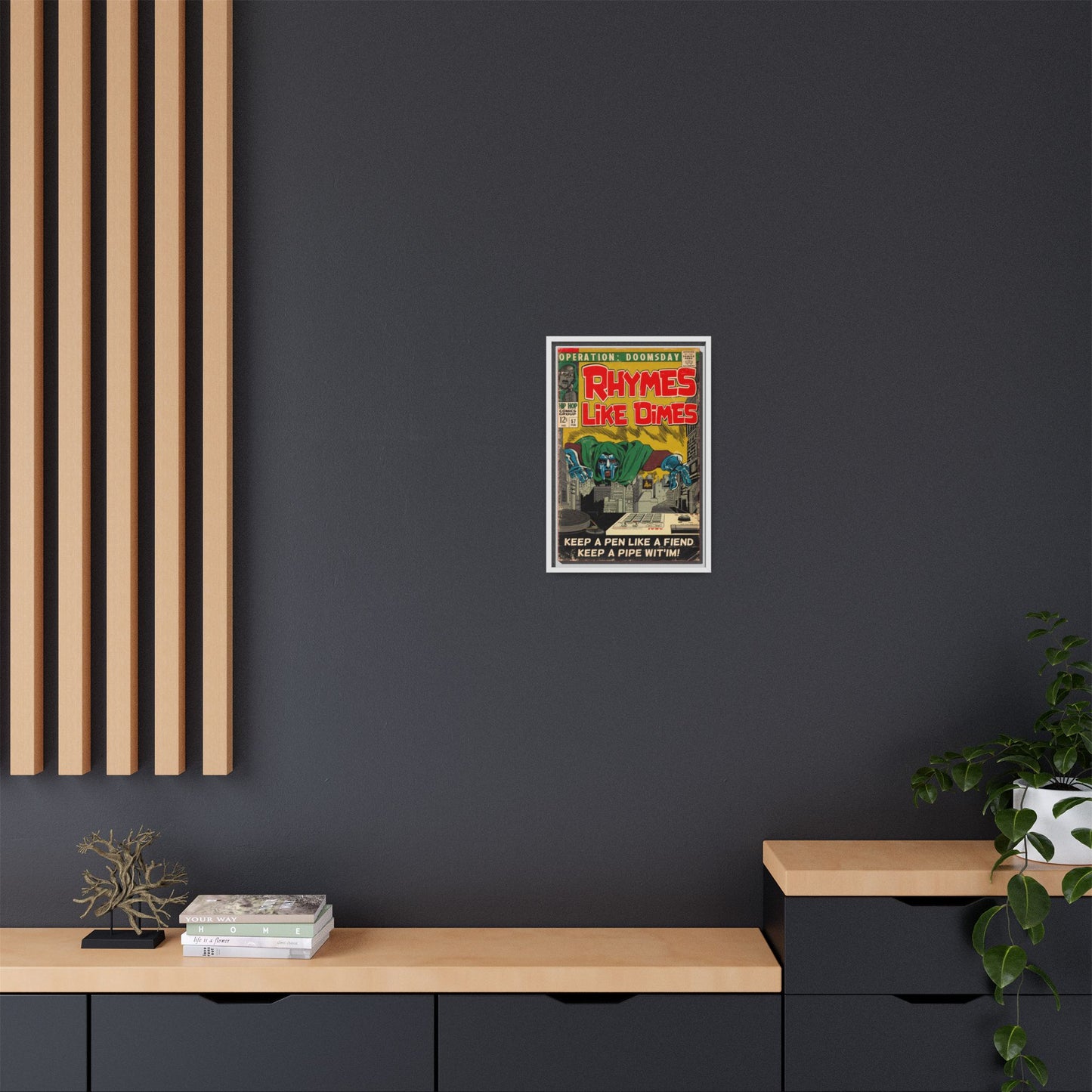 MF DOOM - Rhymes Like Dimes - Gallery Canvas Wraps, Vertical Frame