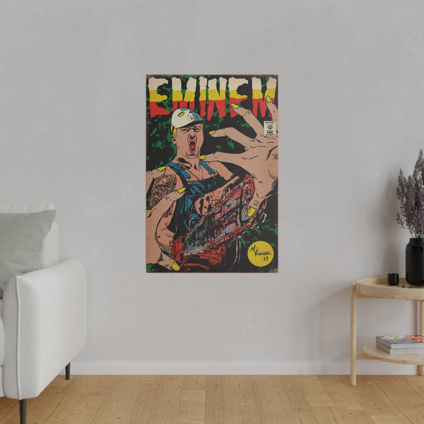 Em - Comic Book Art - Matte Canvas, Stretched, 0.75"