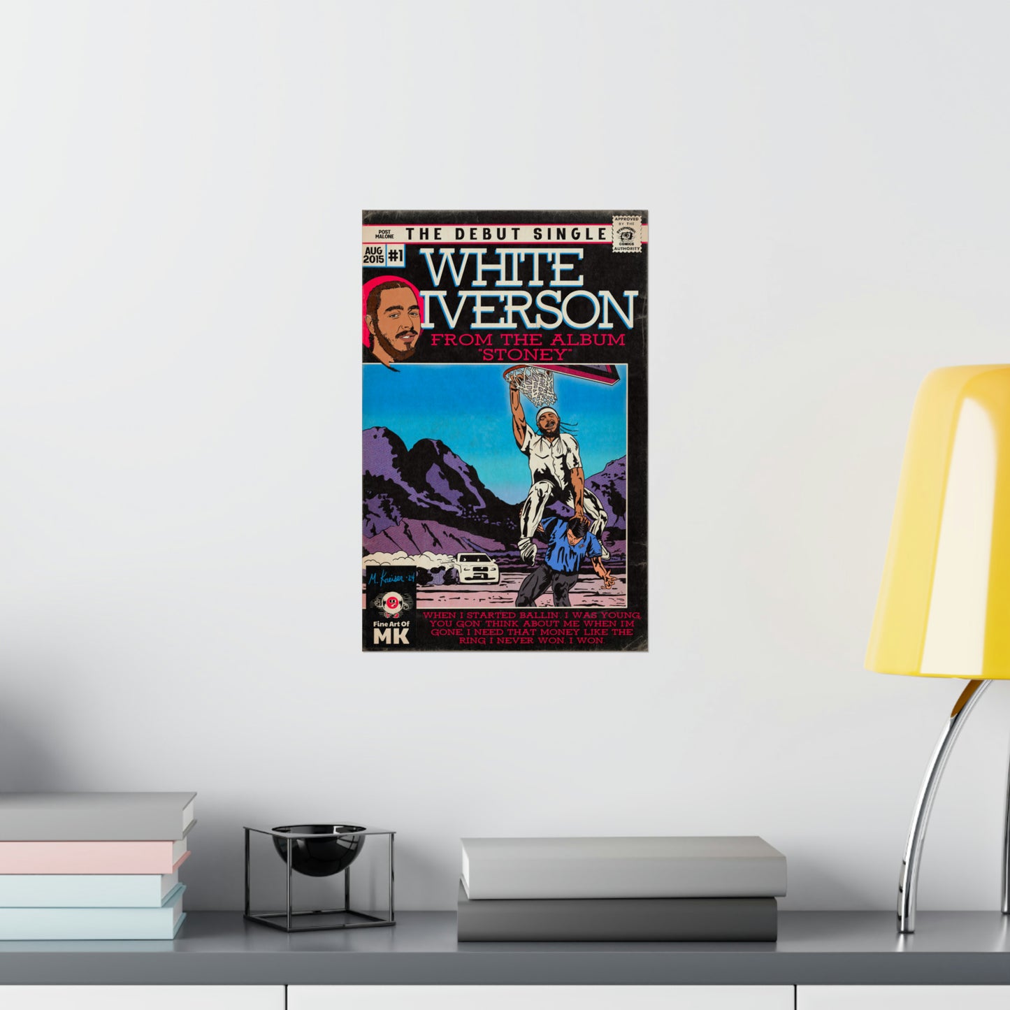 Post Malone - White Iverson - Matte Vertical Posters