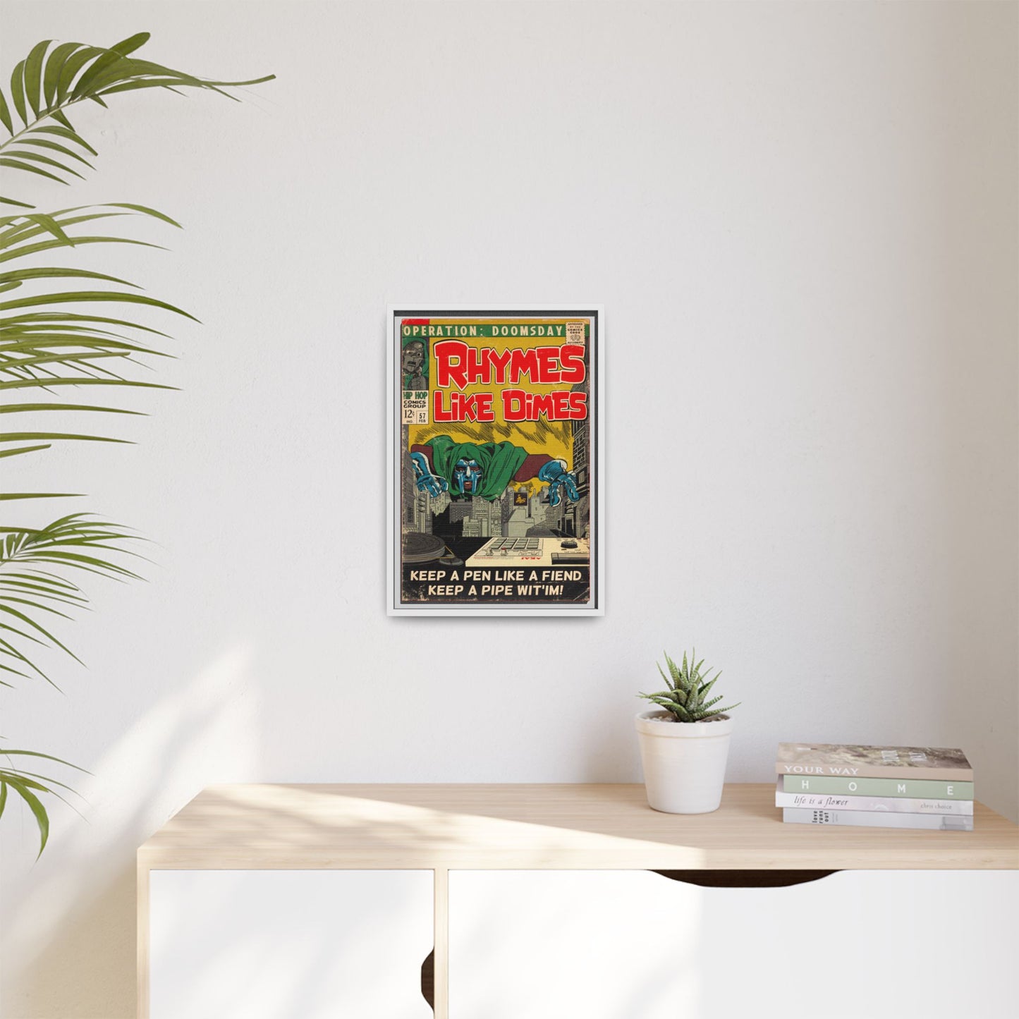 MF DOOM - Rhymes Like Dimes - Gallery Canvas Wraps, Vertical Frame