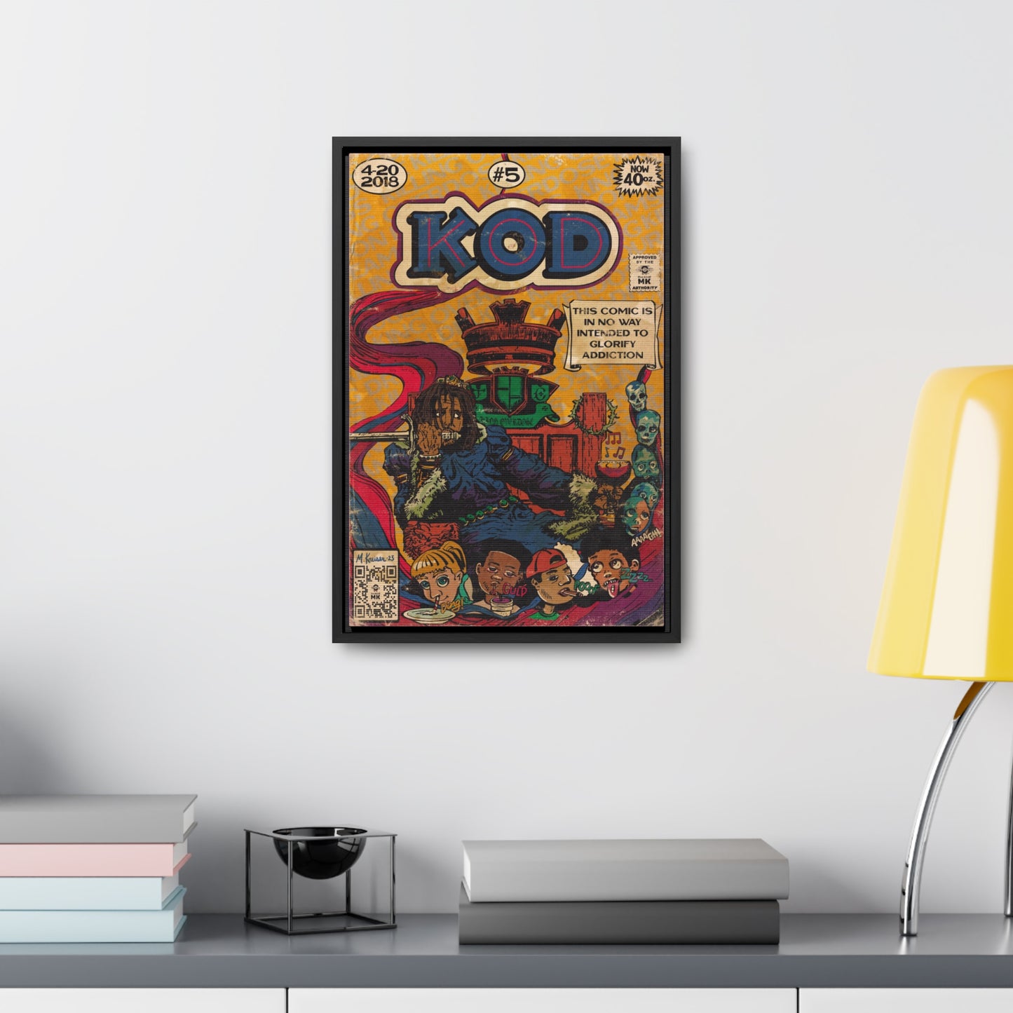 J.Cole - KOD - Gallery Canvas Wraps, Vertical Frame