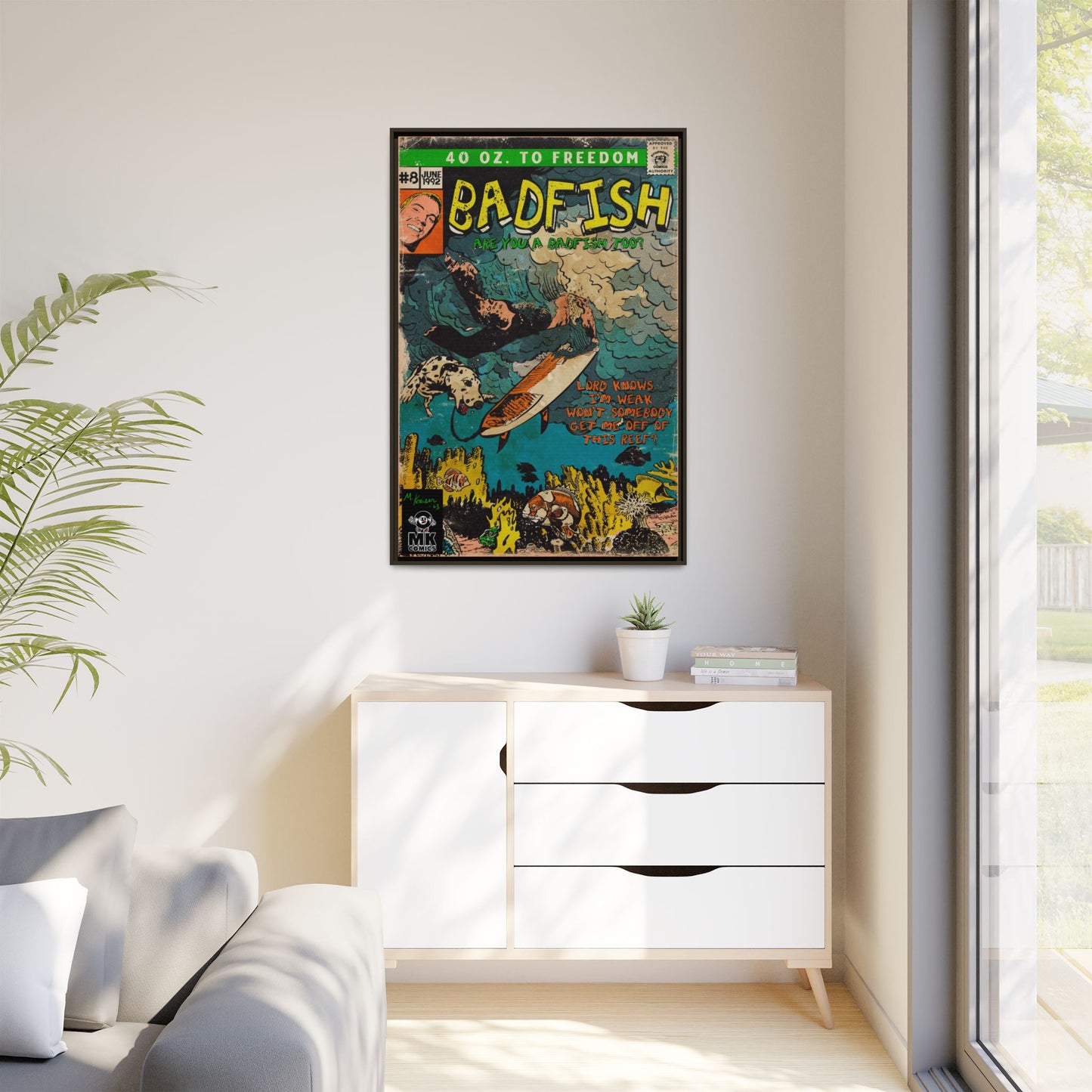 Badfish - Matte Canvas, Framed (Multi-color)