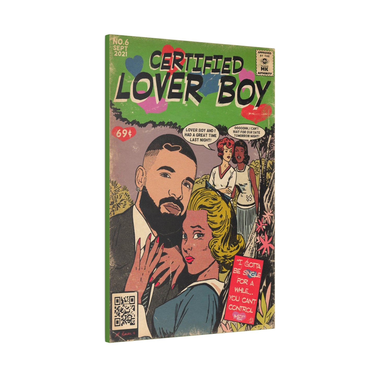 Drake - Certified Lover Boy - Matte Canvas, Stretched, 0.75"