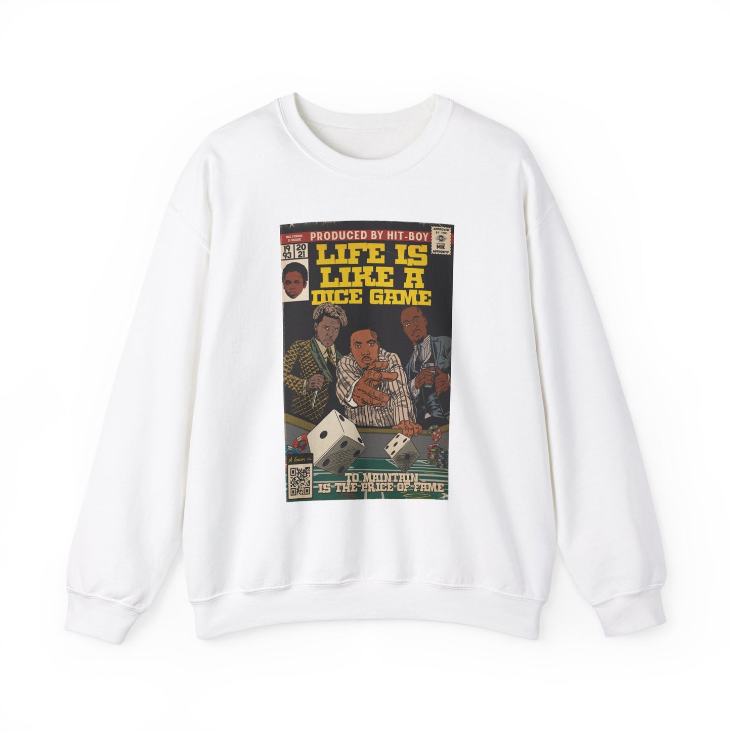 Nas, Cordae, & Freddie, Life Is Like A Dice Game - Unisex Heavy Blend™ Crewneck Sweatshirt