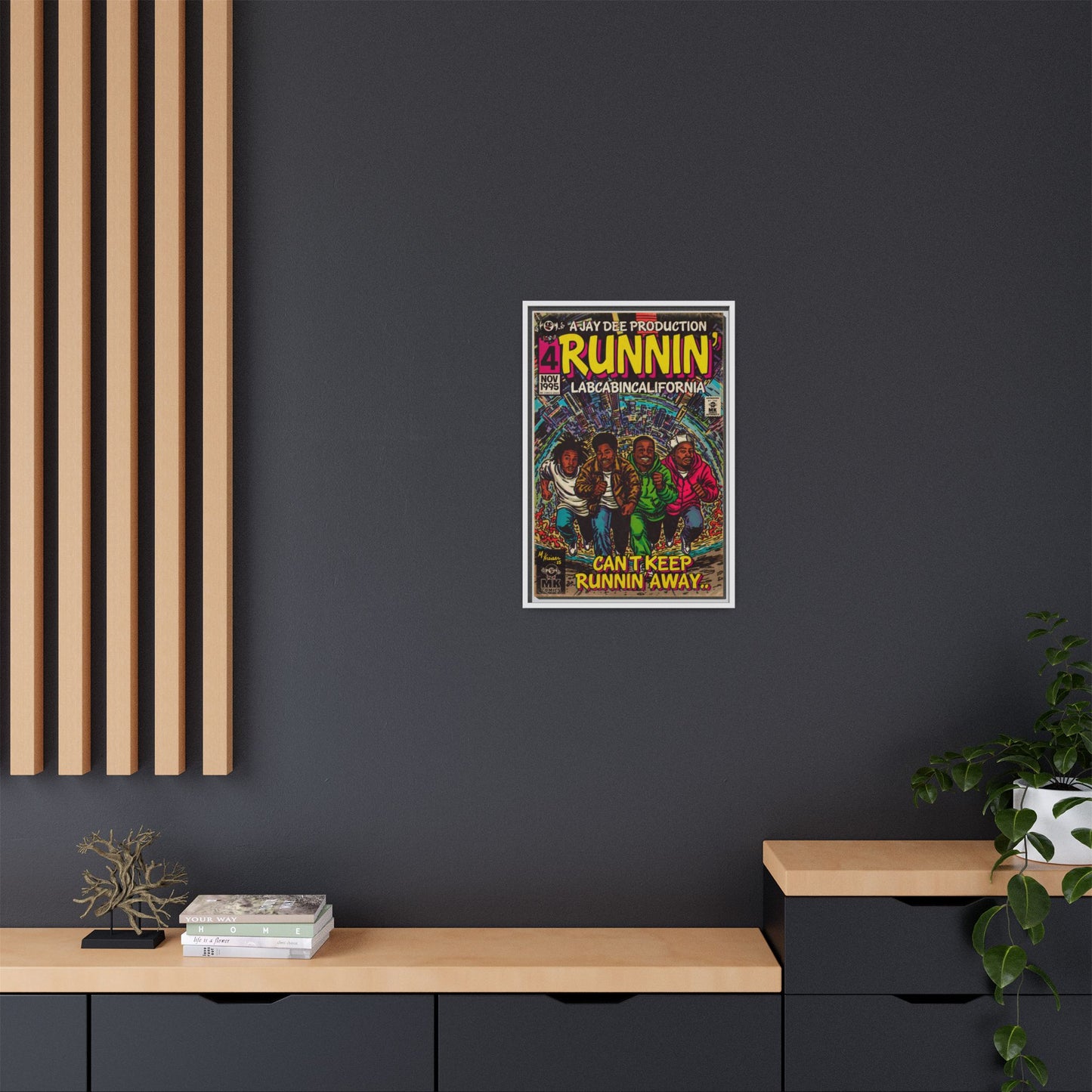 Runnin' - Matte Canvas, Framed (Multi-color)