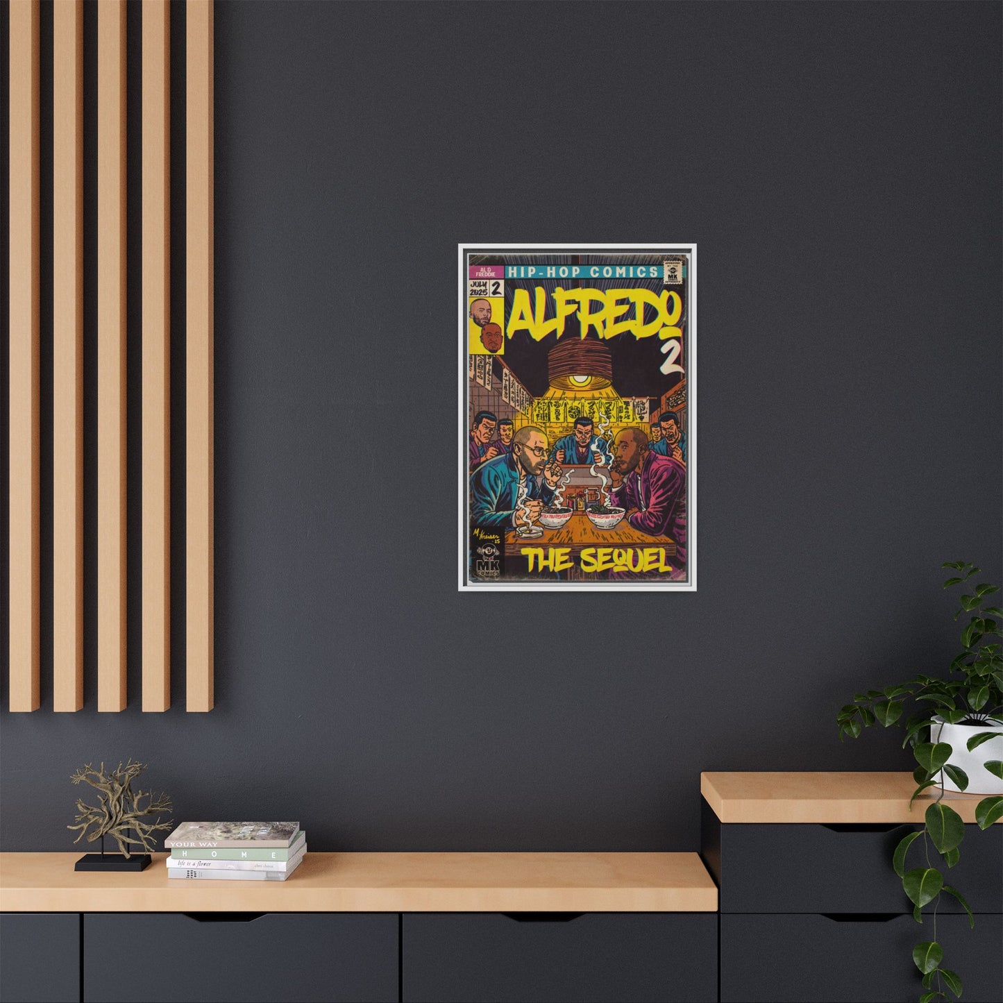 Alfredo 2 - Matte Canvas, Framed (Multi-color)