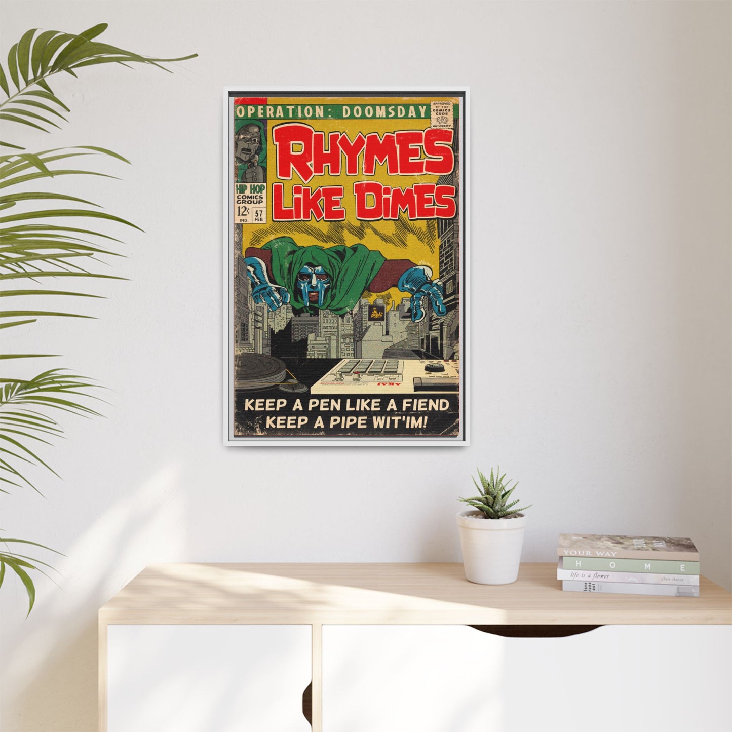 MF DOOM - Rhymes Like Dimes - Gallery Canvas Wraps, Vertical Frame