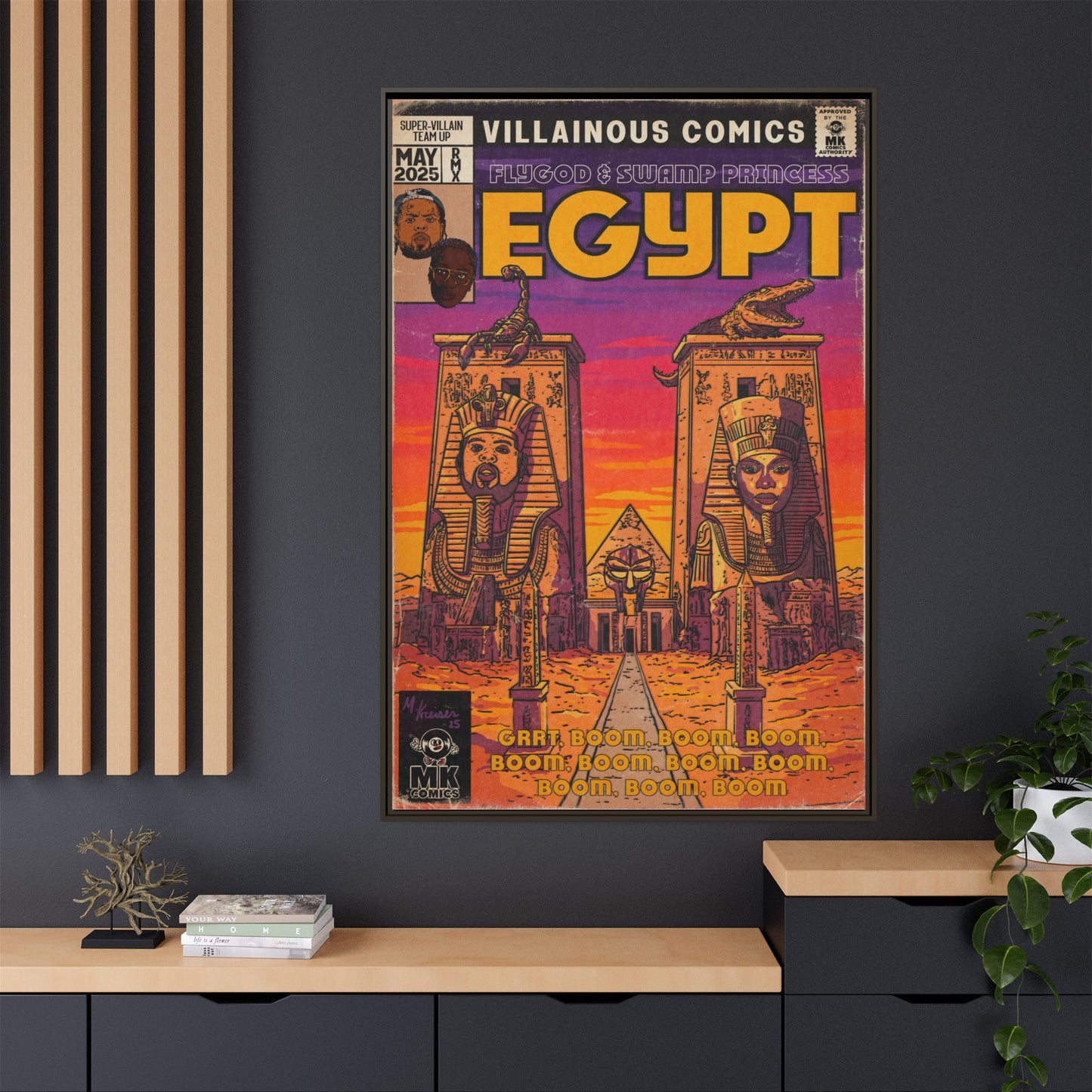 Egypt Remix - Matte Canvas, Framed (Multi-color)