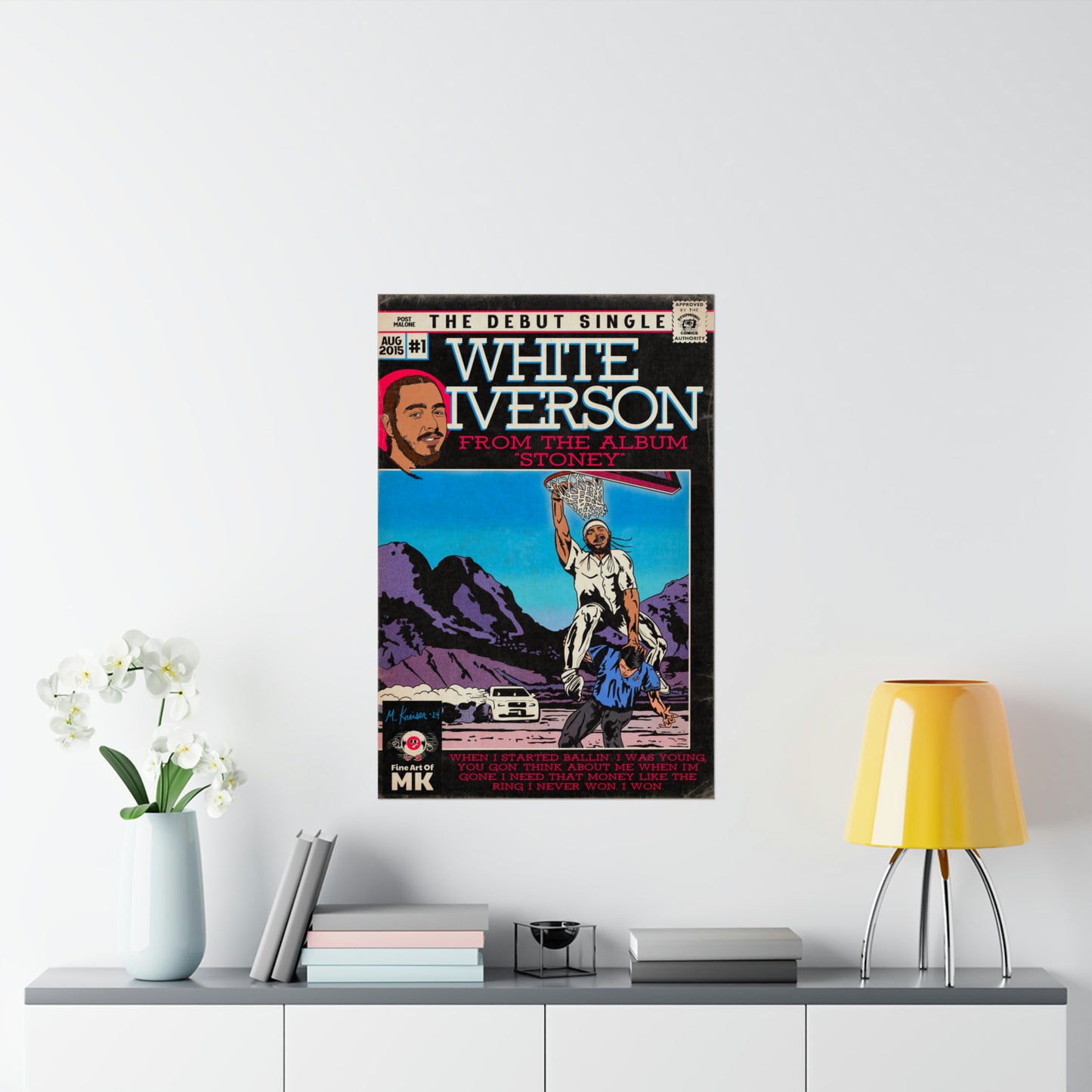 Post Malone - White Iverson - Matte Vertical Posters