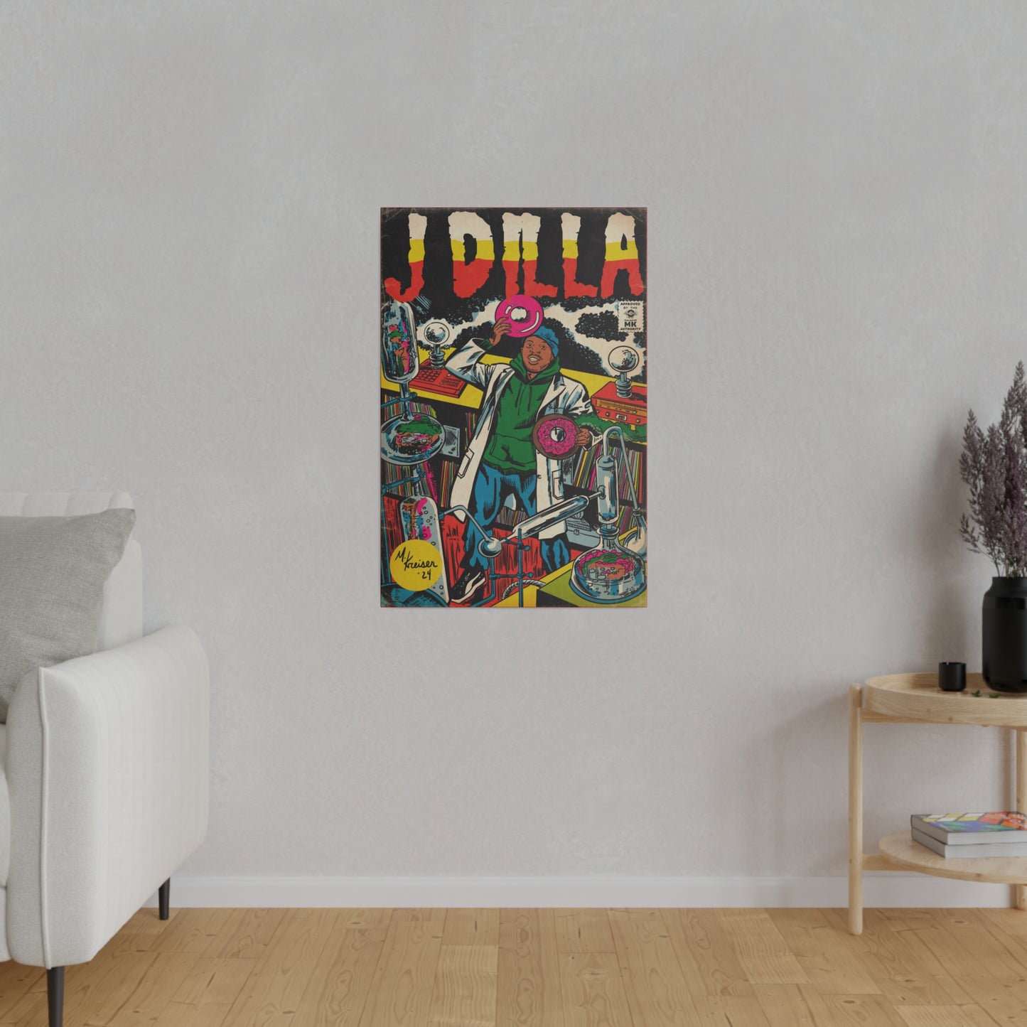 J Dilla - Comic Book Art - Matte Canvas, Stretched, 0.75"