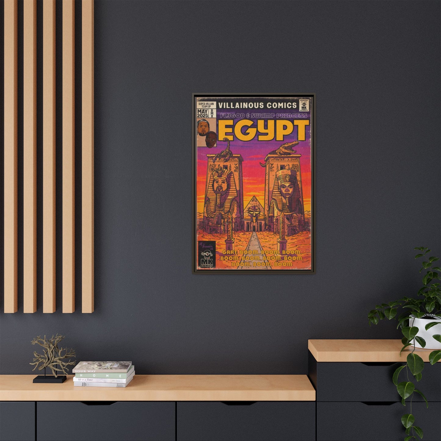 Egypt Remix - Matte Canvas, Framed (Multi-color)