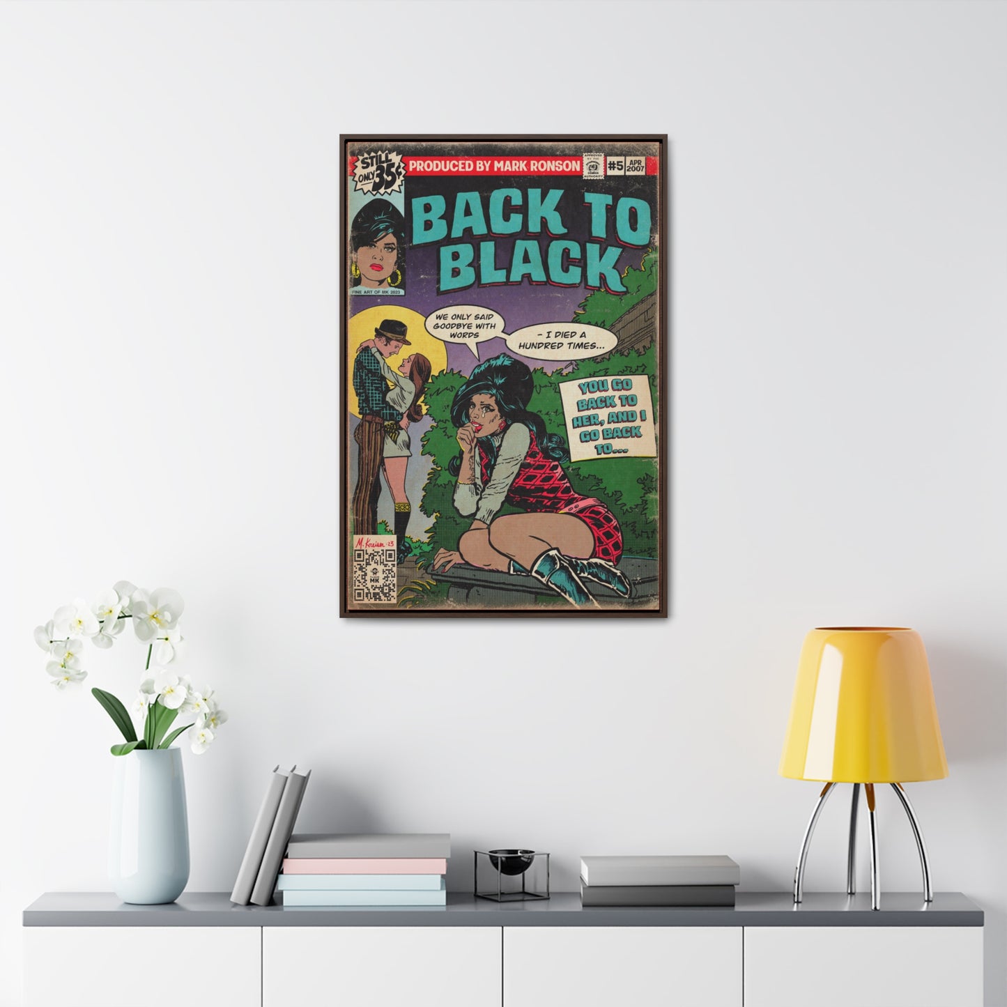 Amy Winehouse - Back to Black - Gallery Canvas Wraps, Vertical Frame