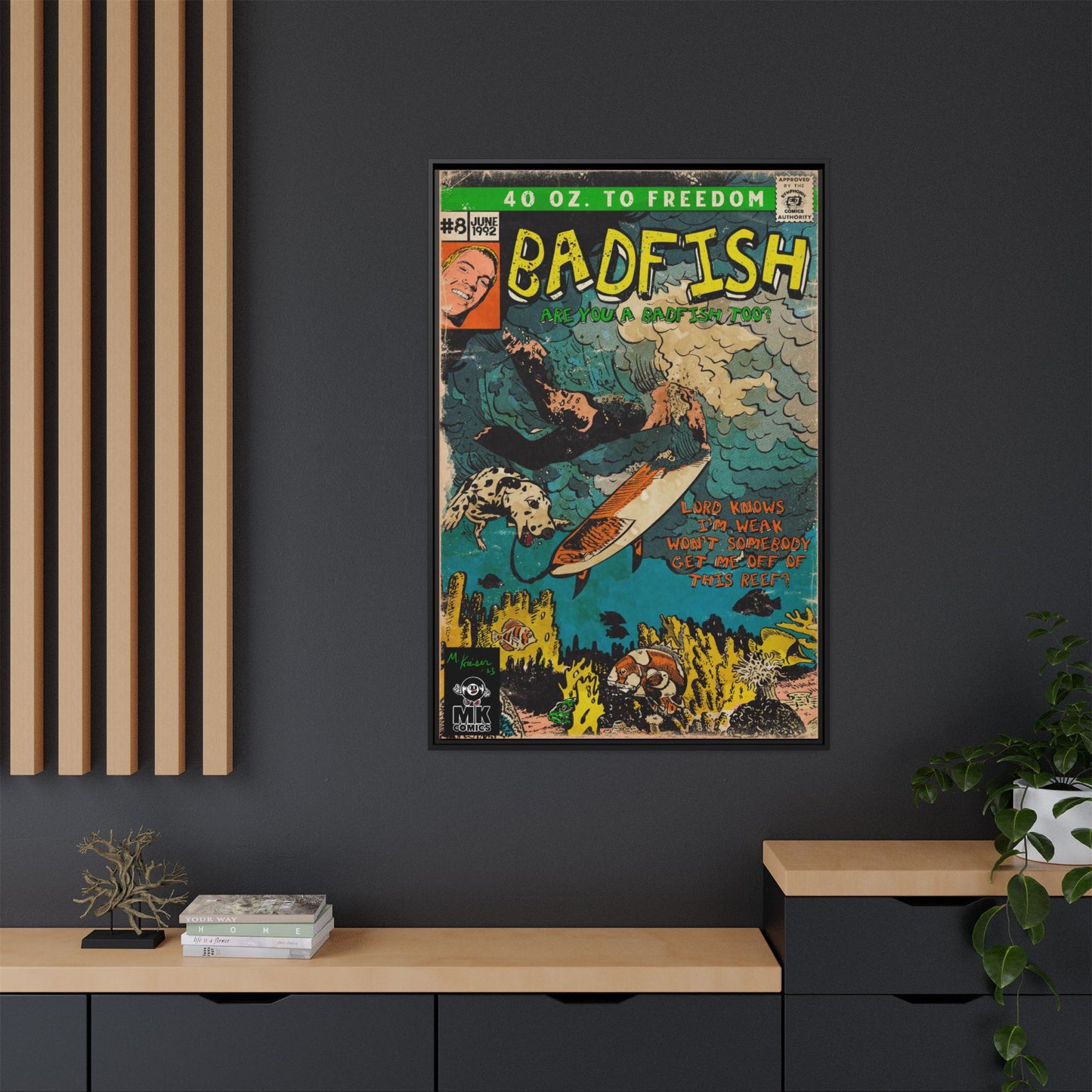 Badfish - Matte Canvas, Framed (Multi-color)
