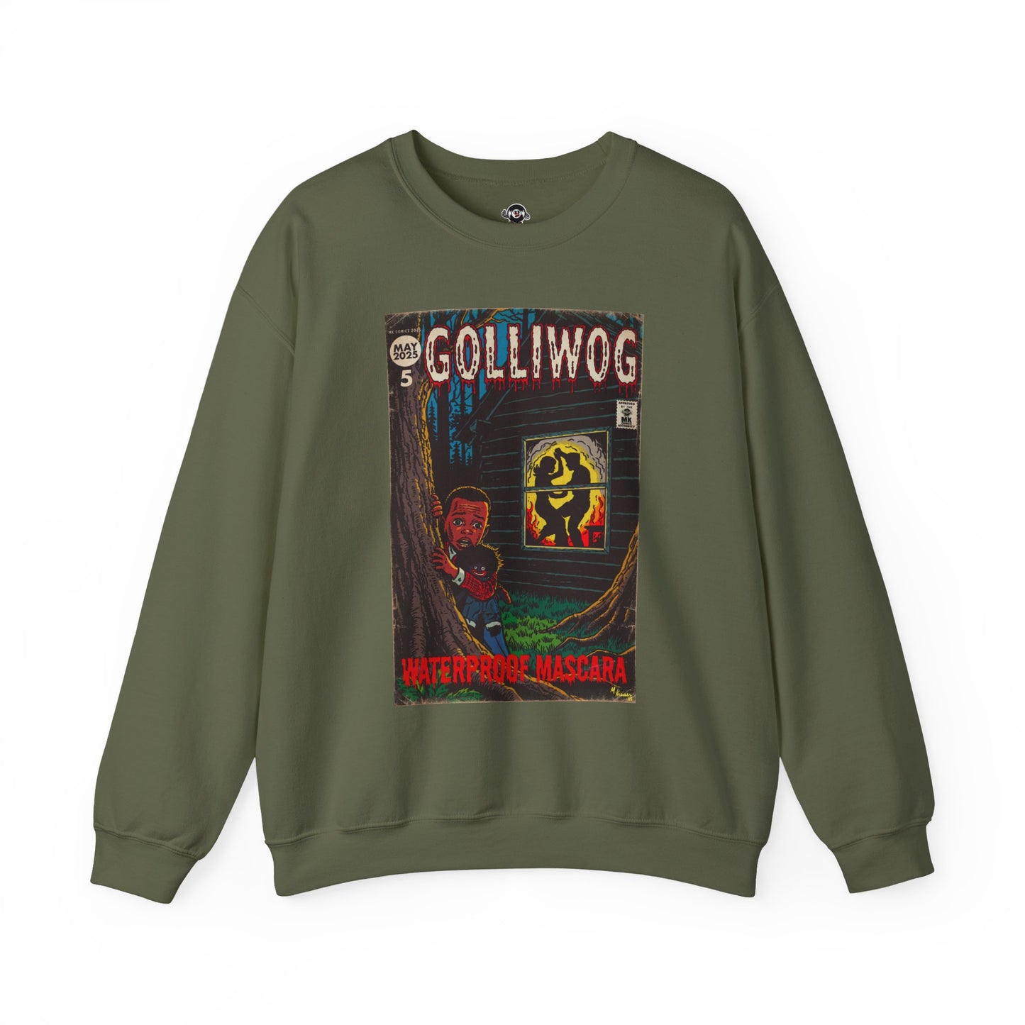 Waterproof Mascara - Golliwog - Unisex Heavy Blend™ Crewneck Sweatshirt
