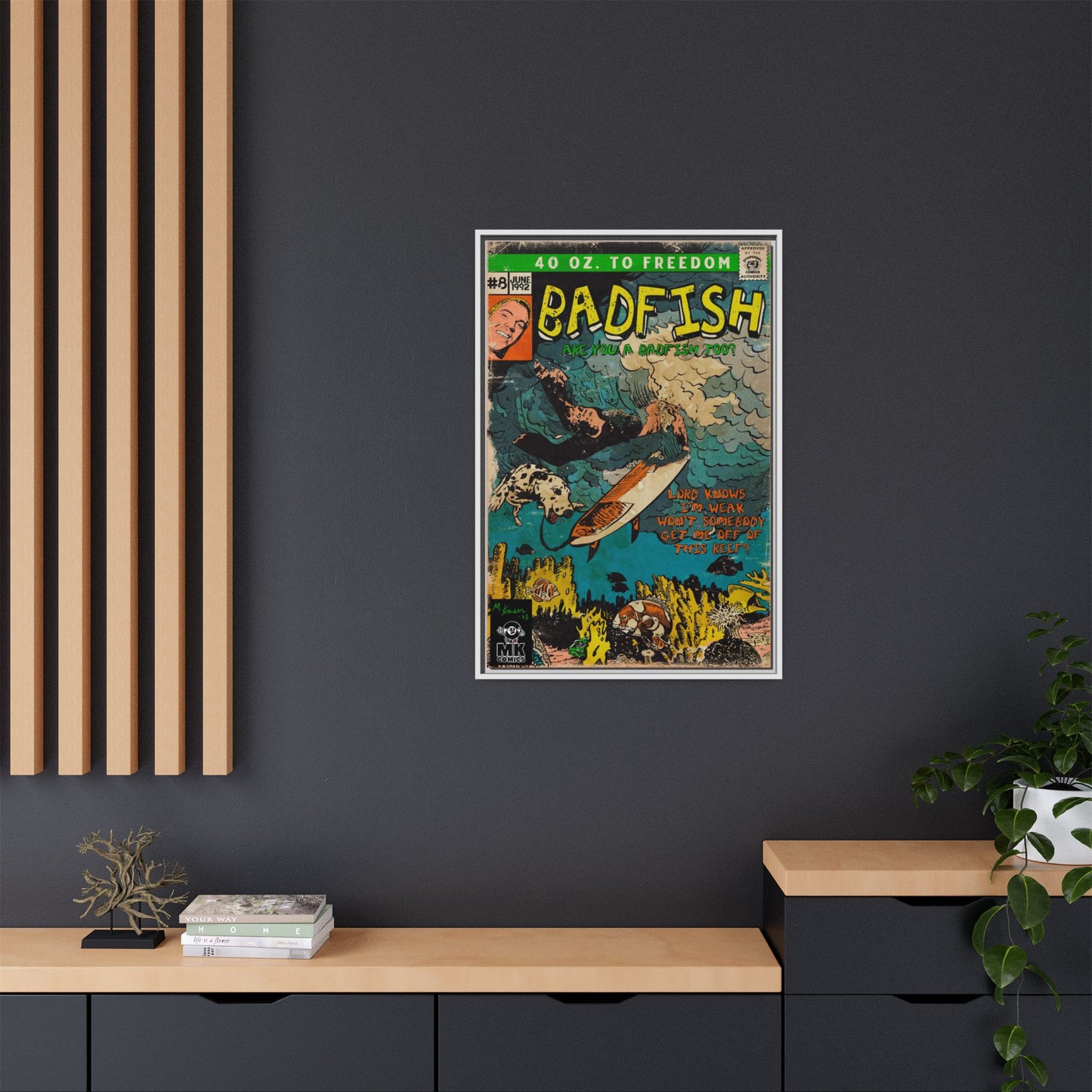 Badfish - Matte Canvas, Framed (Multi-color)