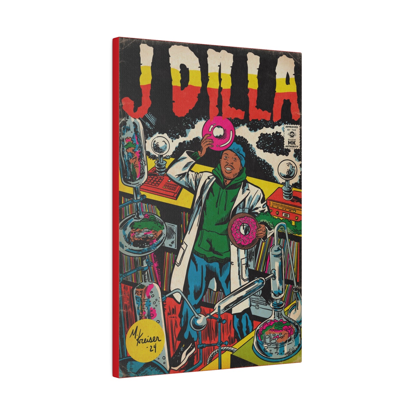 J Dilla - Comic Book Art - Matte Canvas, Stretched, 0.75"