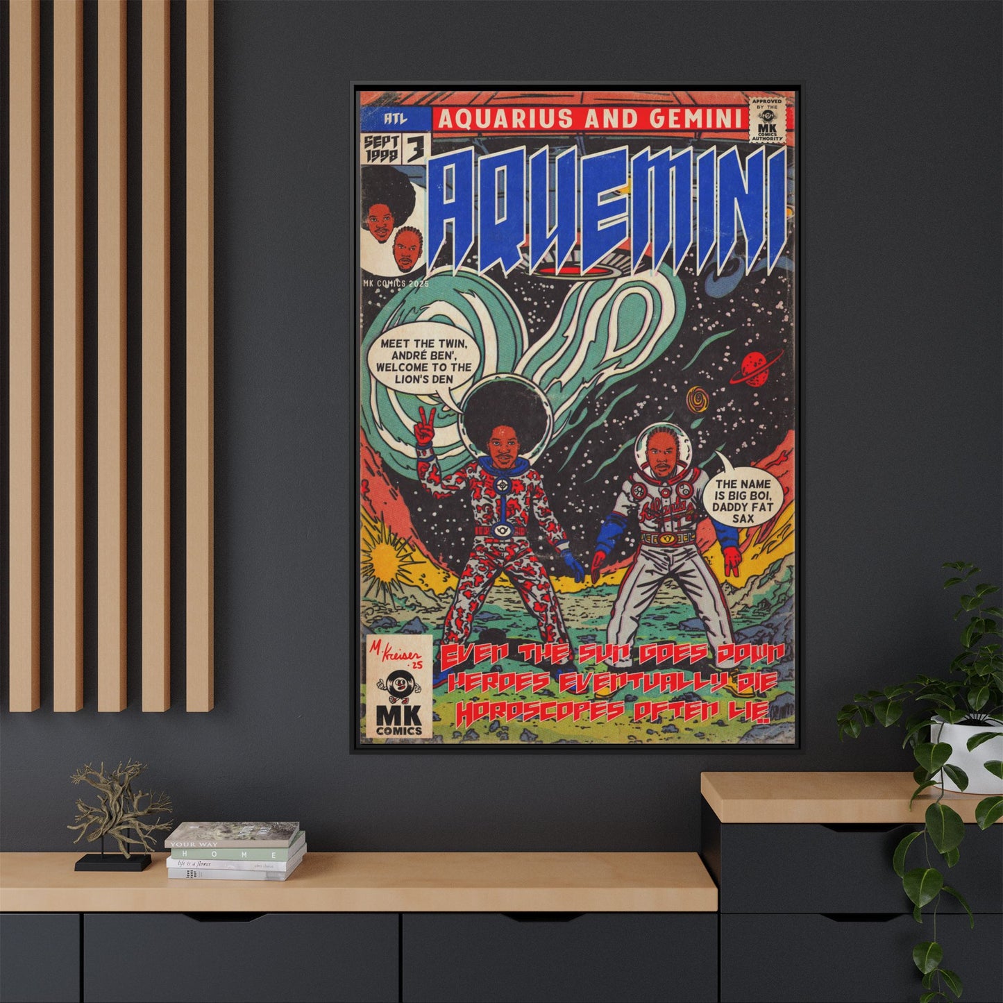 Aquemini - Comic Book Art - Matte Canvas, Framed (Multi-color)