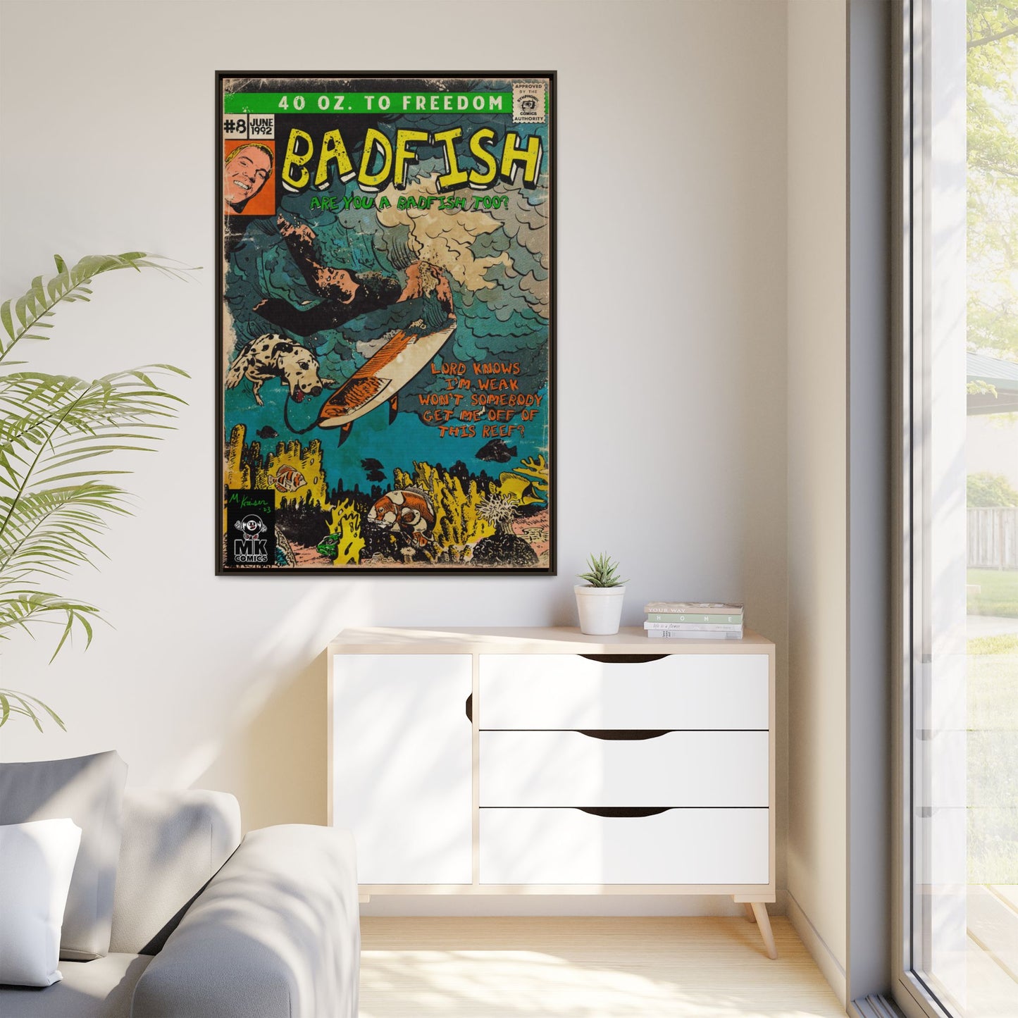 Badfish - Matte Canvas, Framed (Multi-color)
