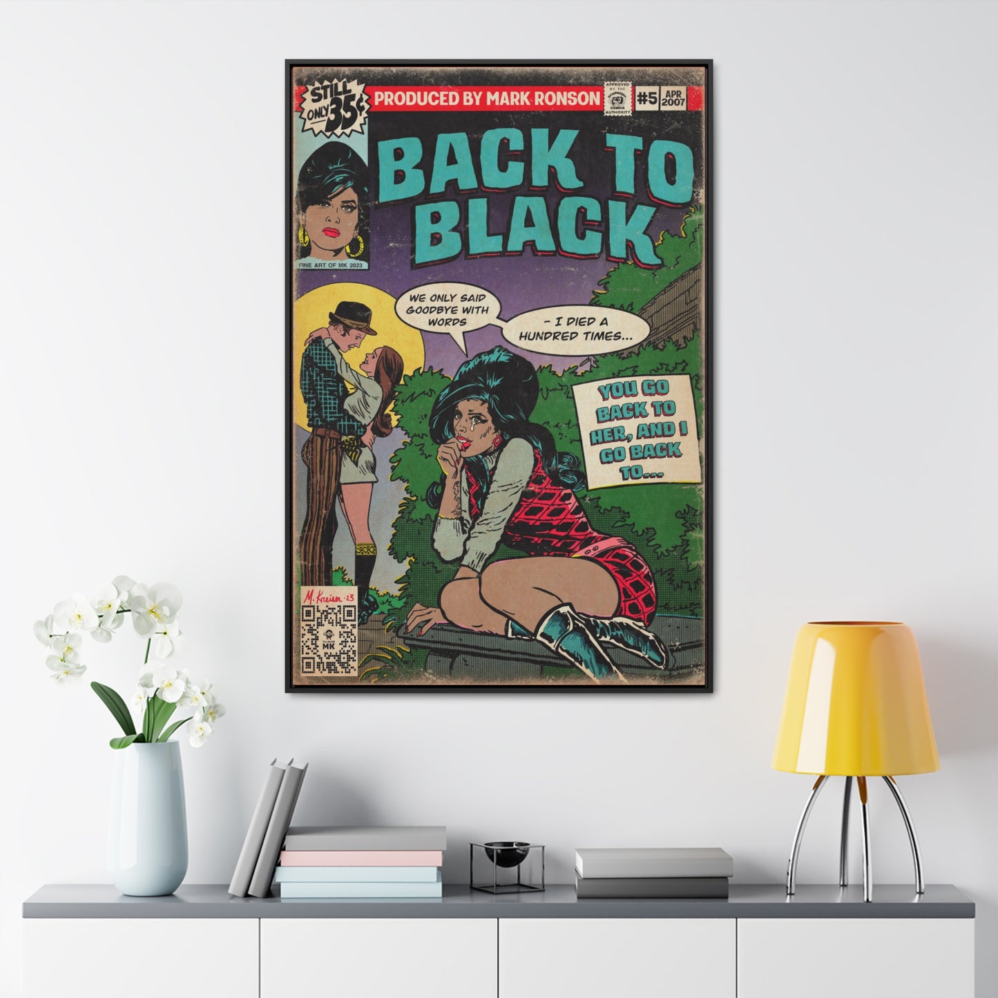 Amy Winehouse - Back to Black - Gallery Canvas Wraps, Vertical Frame