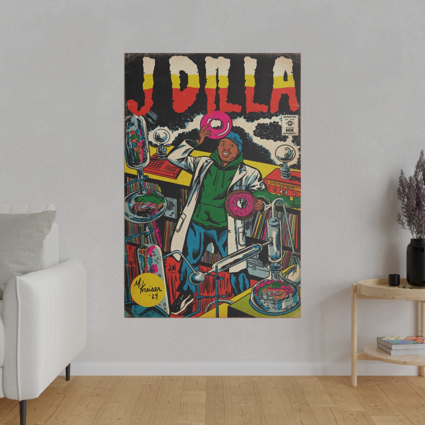 J Dilla - Comic Book Art - Matte Canvas, Stretched, 0.75"