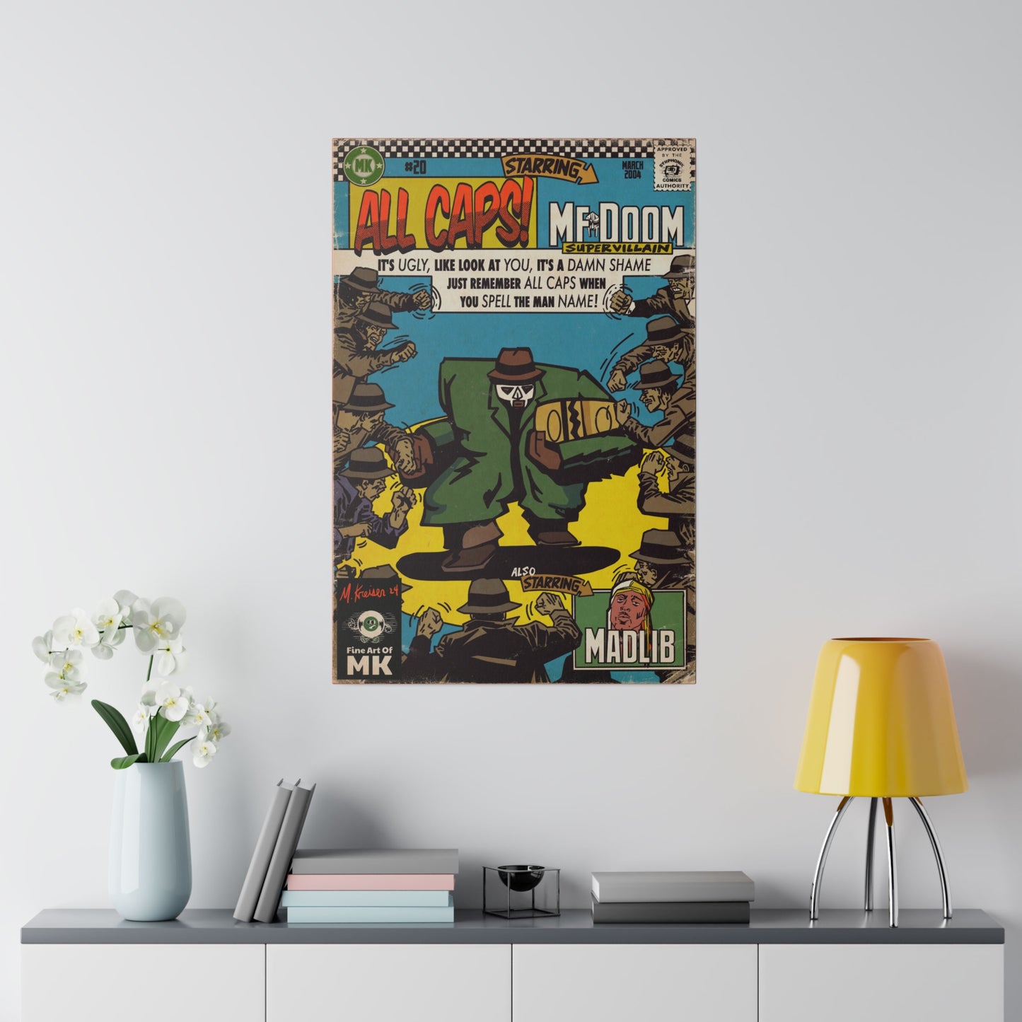 MF DOOM - All Caps - Matte Canvas, Stretched, 0.75"