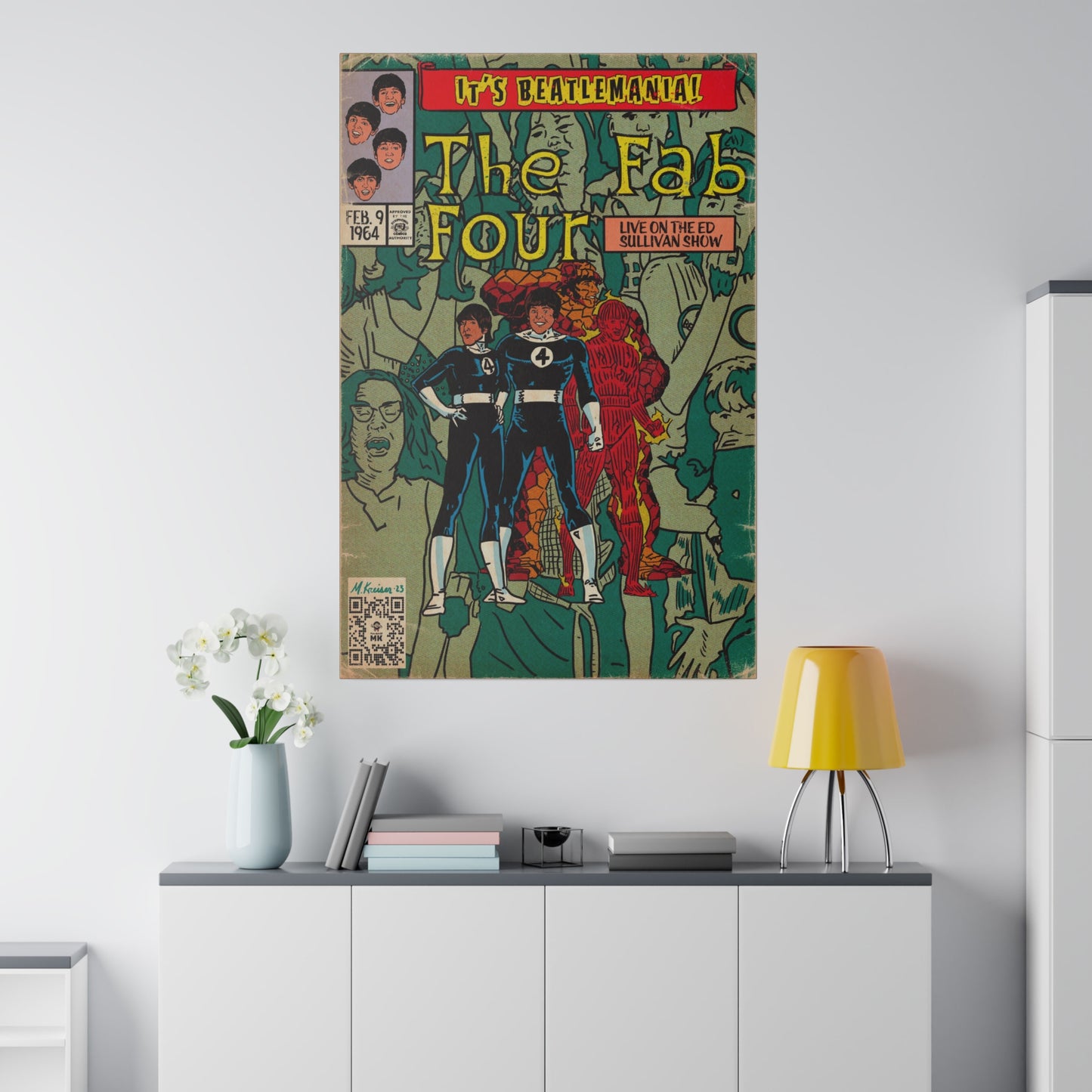The Beatles - Beatlemania - Matte Canvas, Stretched, 0.75"
