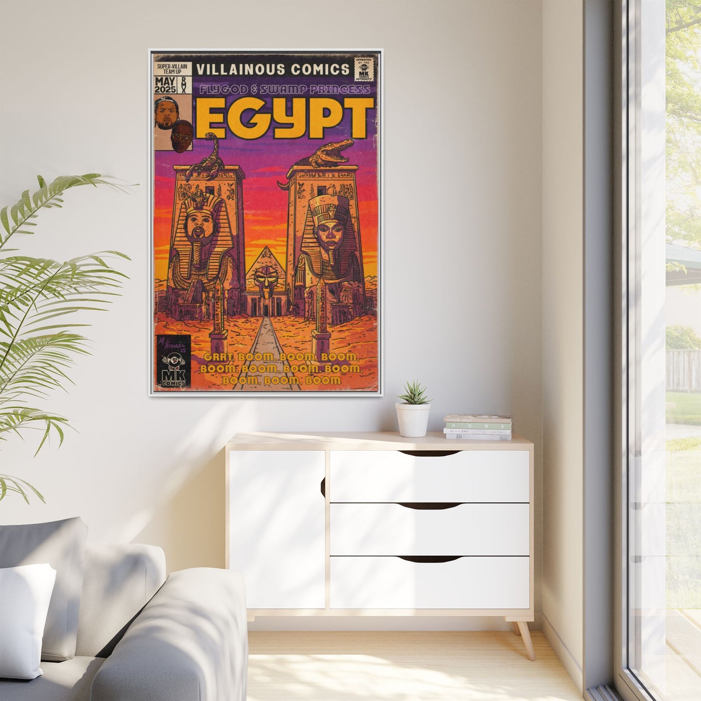Egypt Remix - Matte Canvas, Framed (Multi-color)