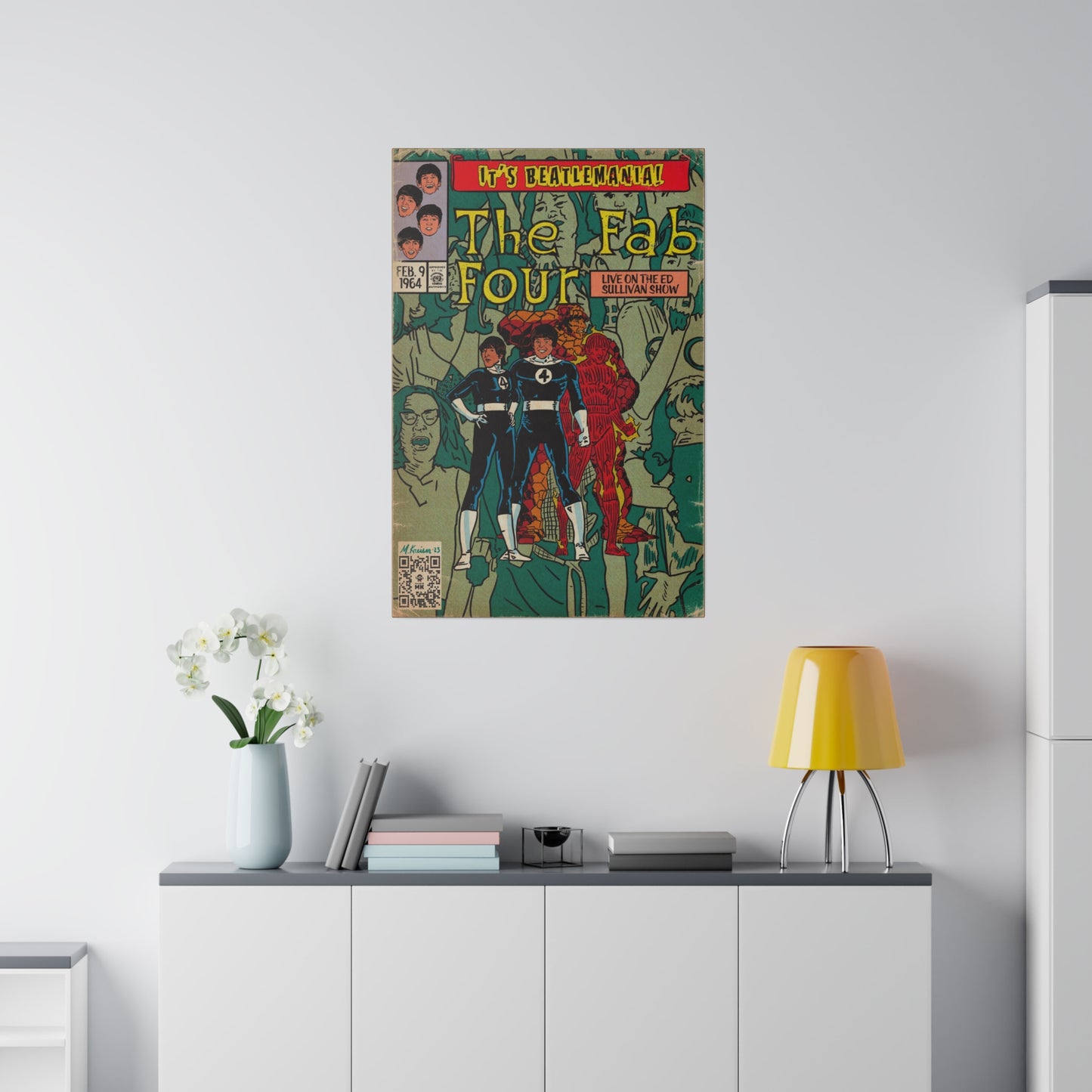 The Beatles - Beatlemania - Matte Canvas, Stretched, 0.75"