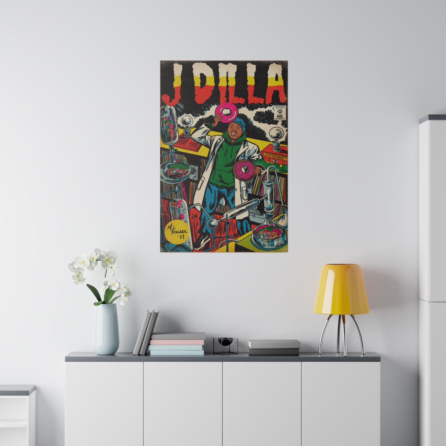 J Dilla - Comic Book Art - Matte Canvas, Stretched, 0.75"