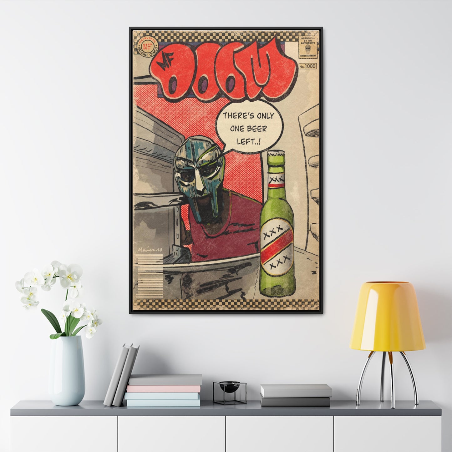 MF DOOM - One Beer - Gallery Canvas Wraps, Vertical Frame