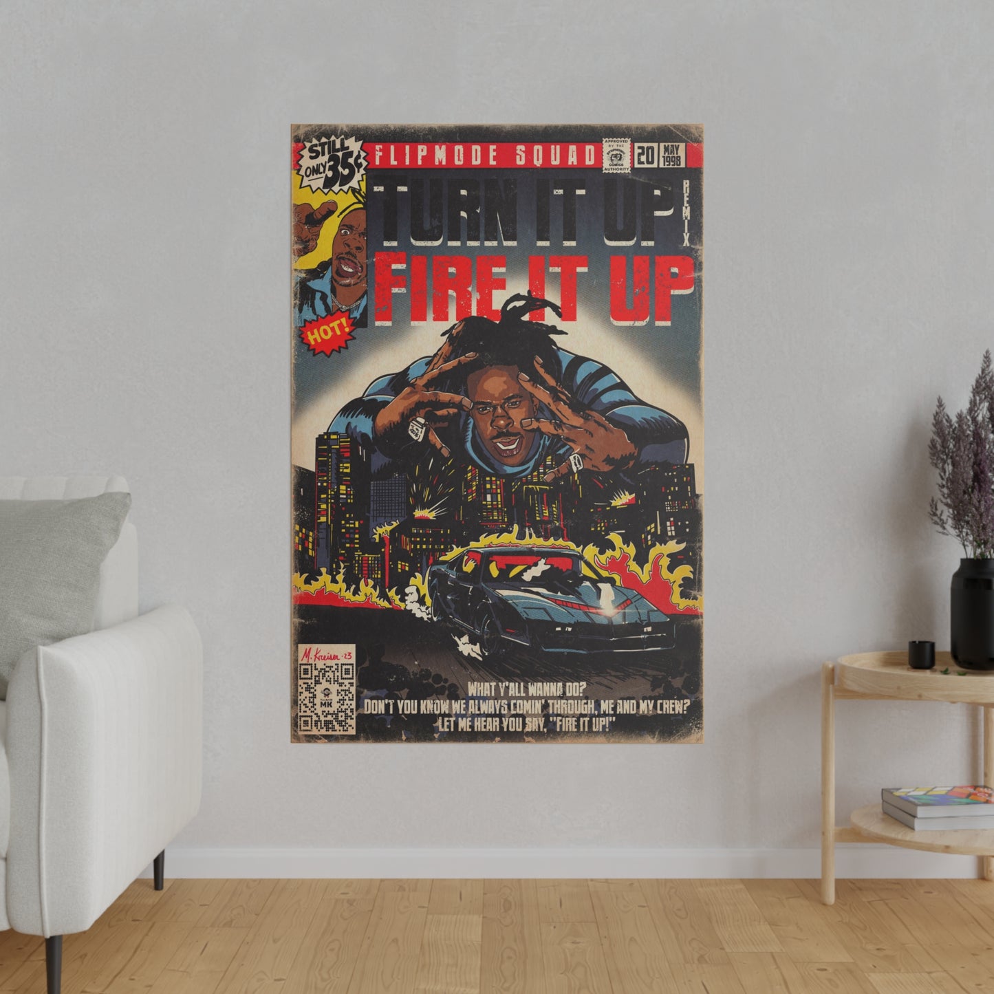 Busta Rhymes - Turn It Up/Fire It Up - Matte Canvas, Stretched, 0.75"