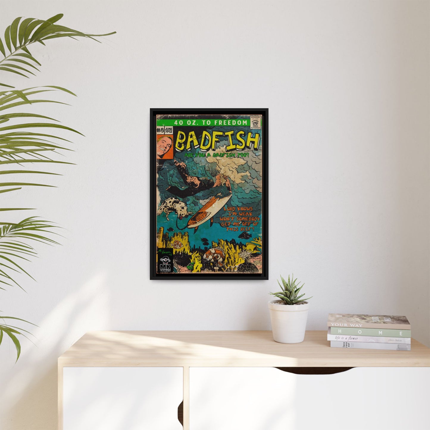 Badfish - Matte Canvas, Framed (Multi-color)