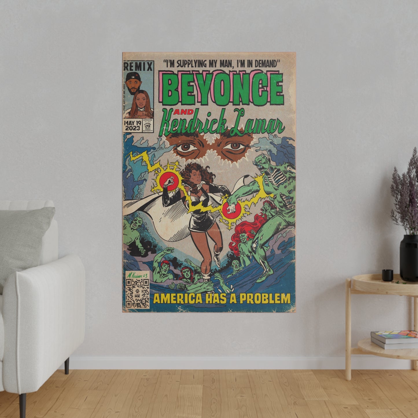 Beyoncé - America Has A Problem - Kendrick Lamar - Matte Canvas, Stretched, 0.75"
