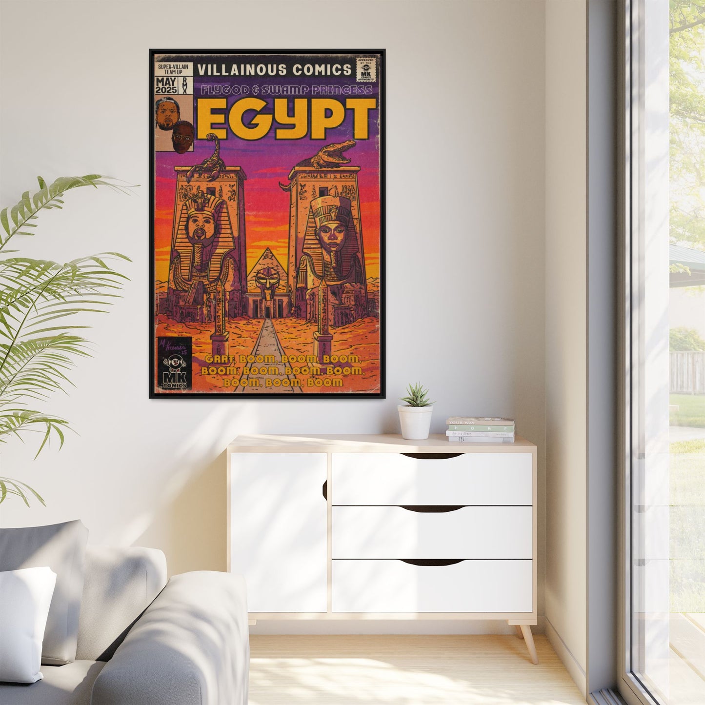 Egypt Remix - Matte Canvas, Framed (Multi-color)