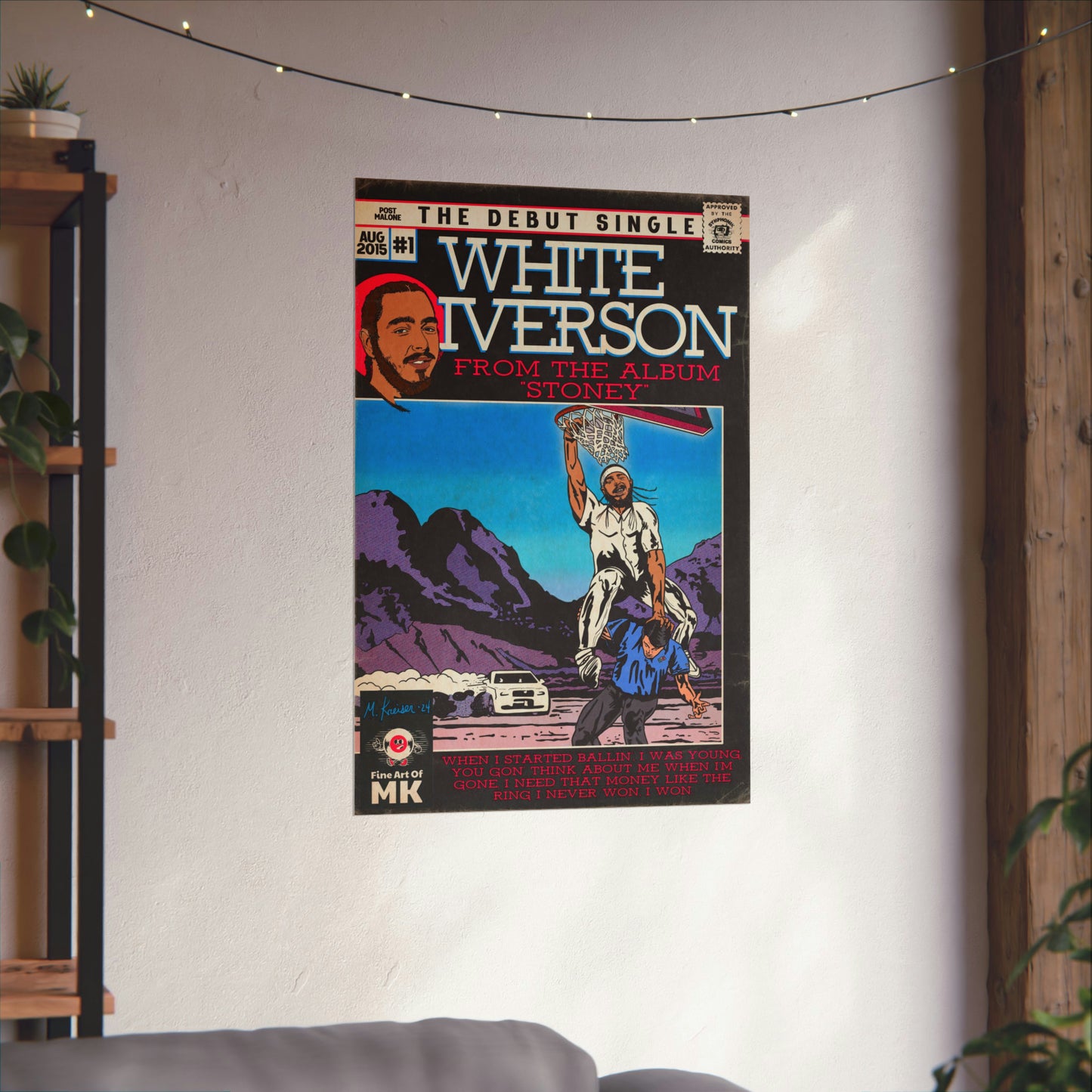Post Malone - White Iverson - Matte Vertical Posters