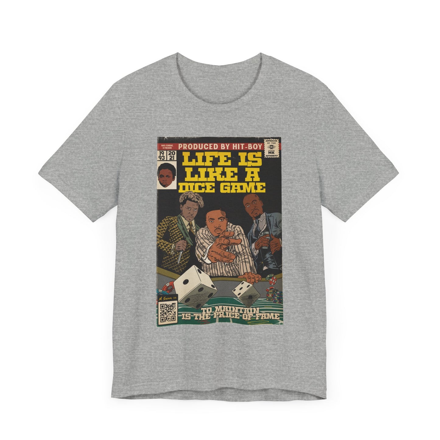 Nas, Gibbs, Cordae - Life is like a Dice Game - Unisex Jersey Short Sleeve Tee