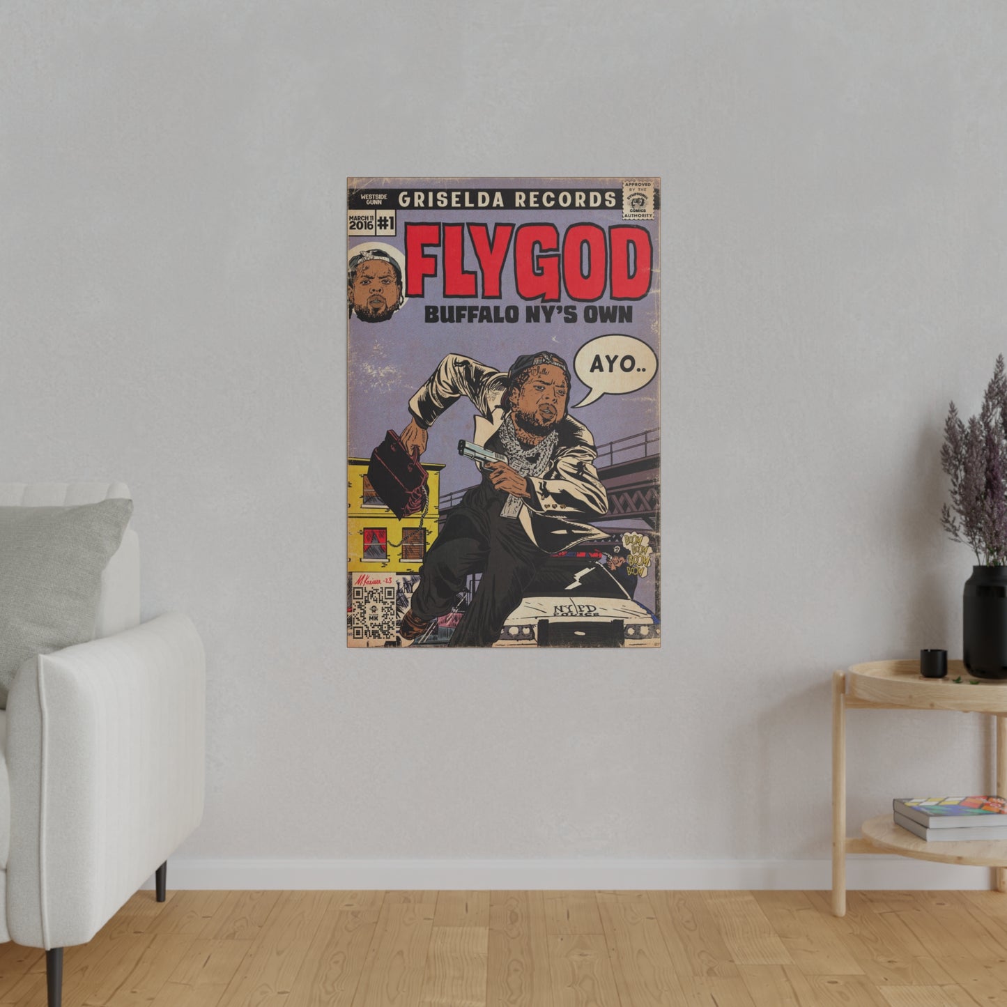 Westside Gunn - Flygod - Matte Canvas, Stretched, 0.75"