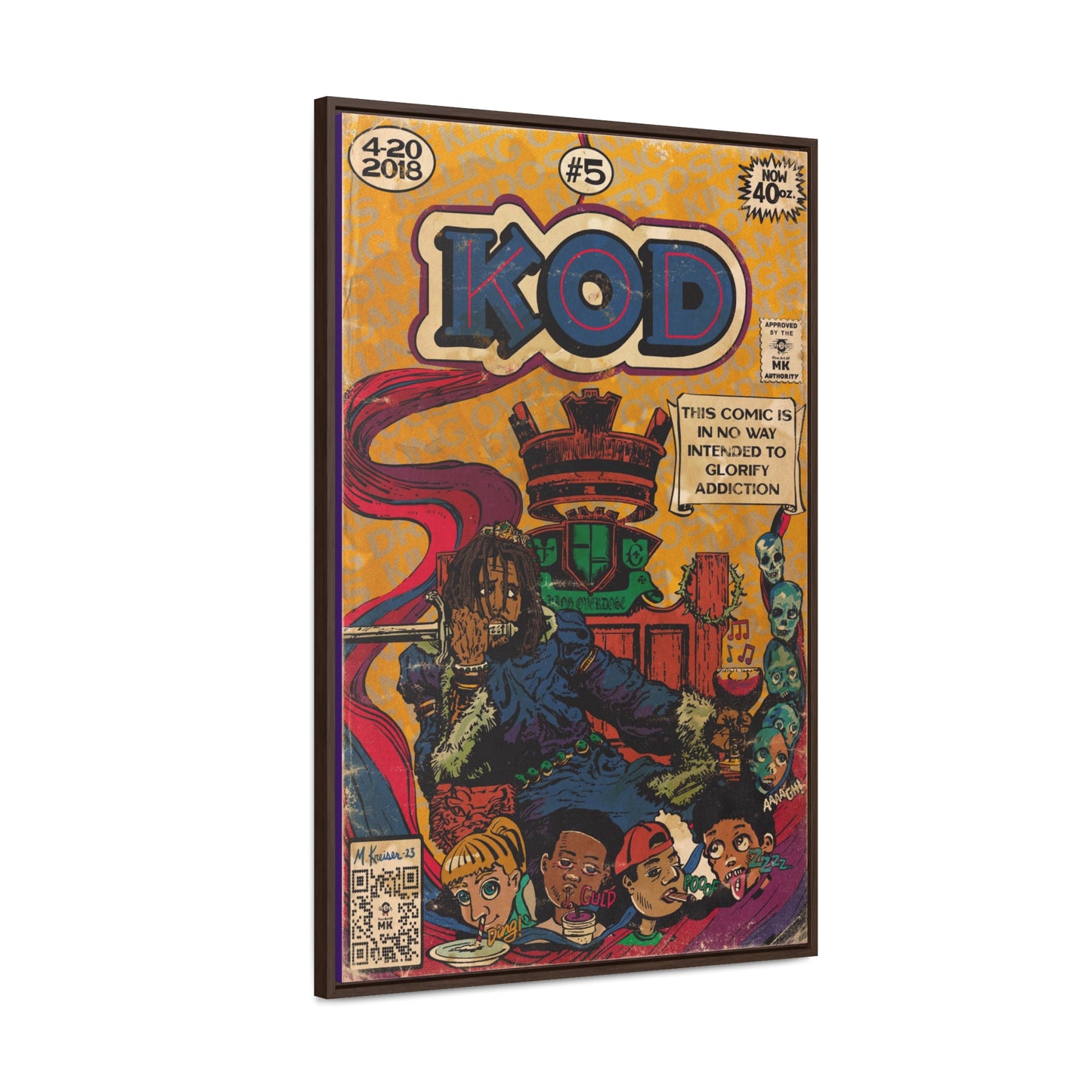 J.Cole - KOD - Gallery Canvas Wraps, Vertical Frame