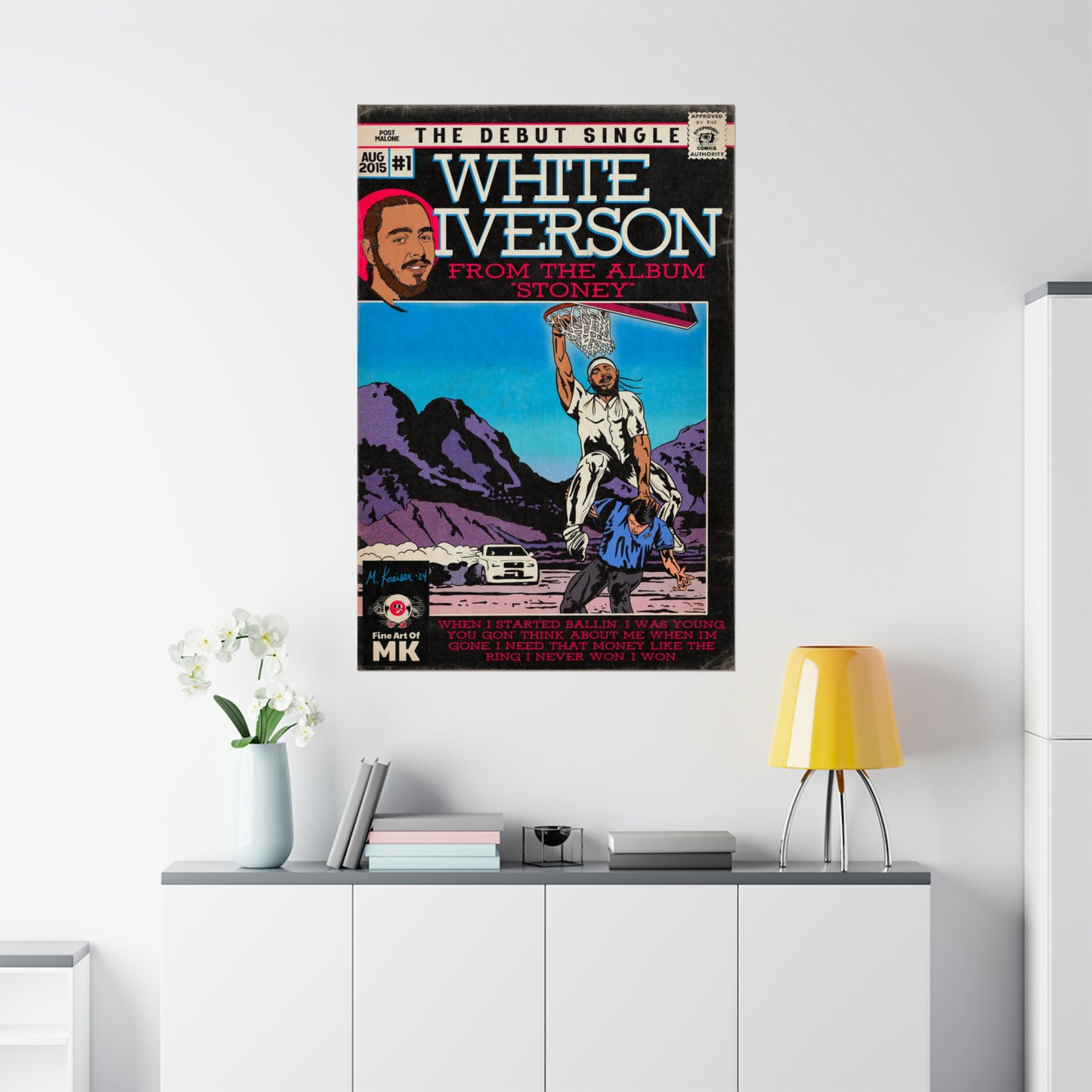 Post Malone - White Iverson - Matte Vertical Posters