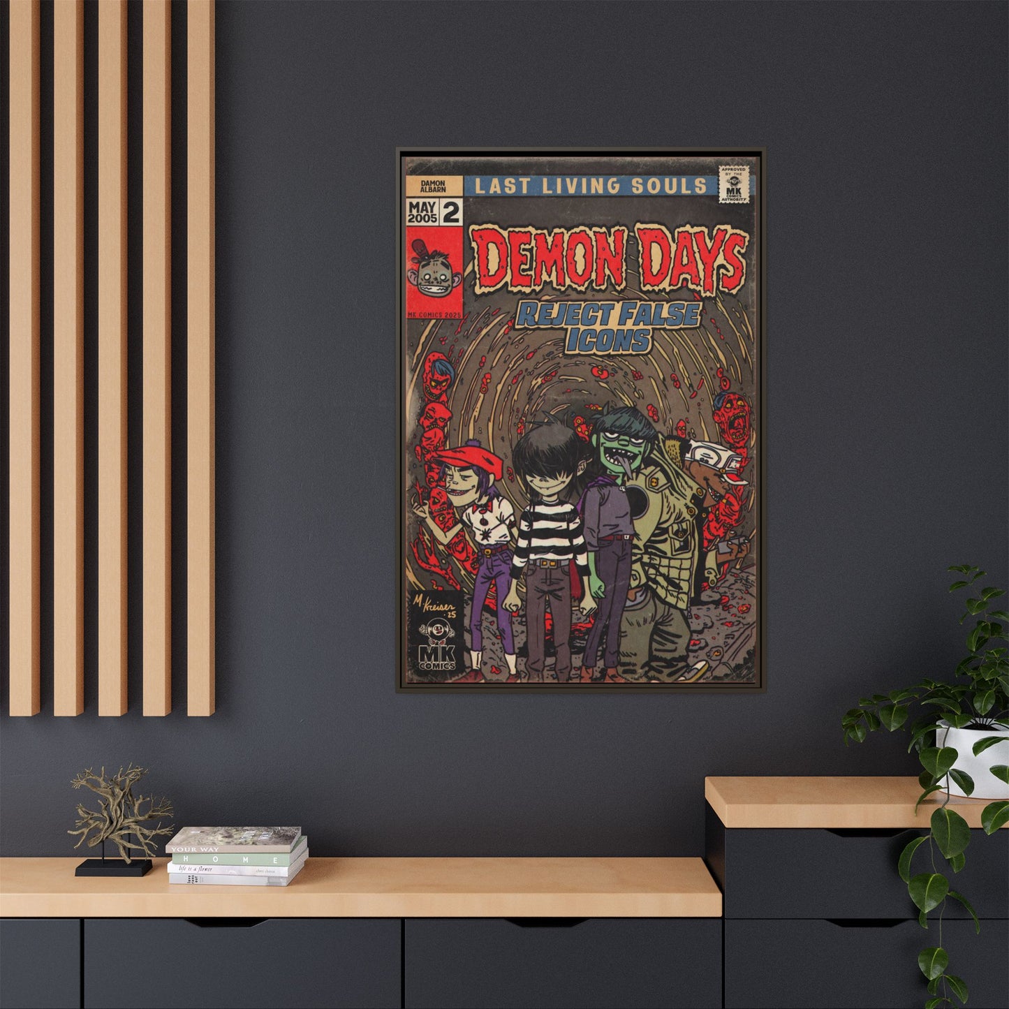 Demon Days - Matte Canvas, Framed (Multi-color)